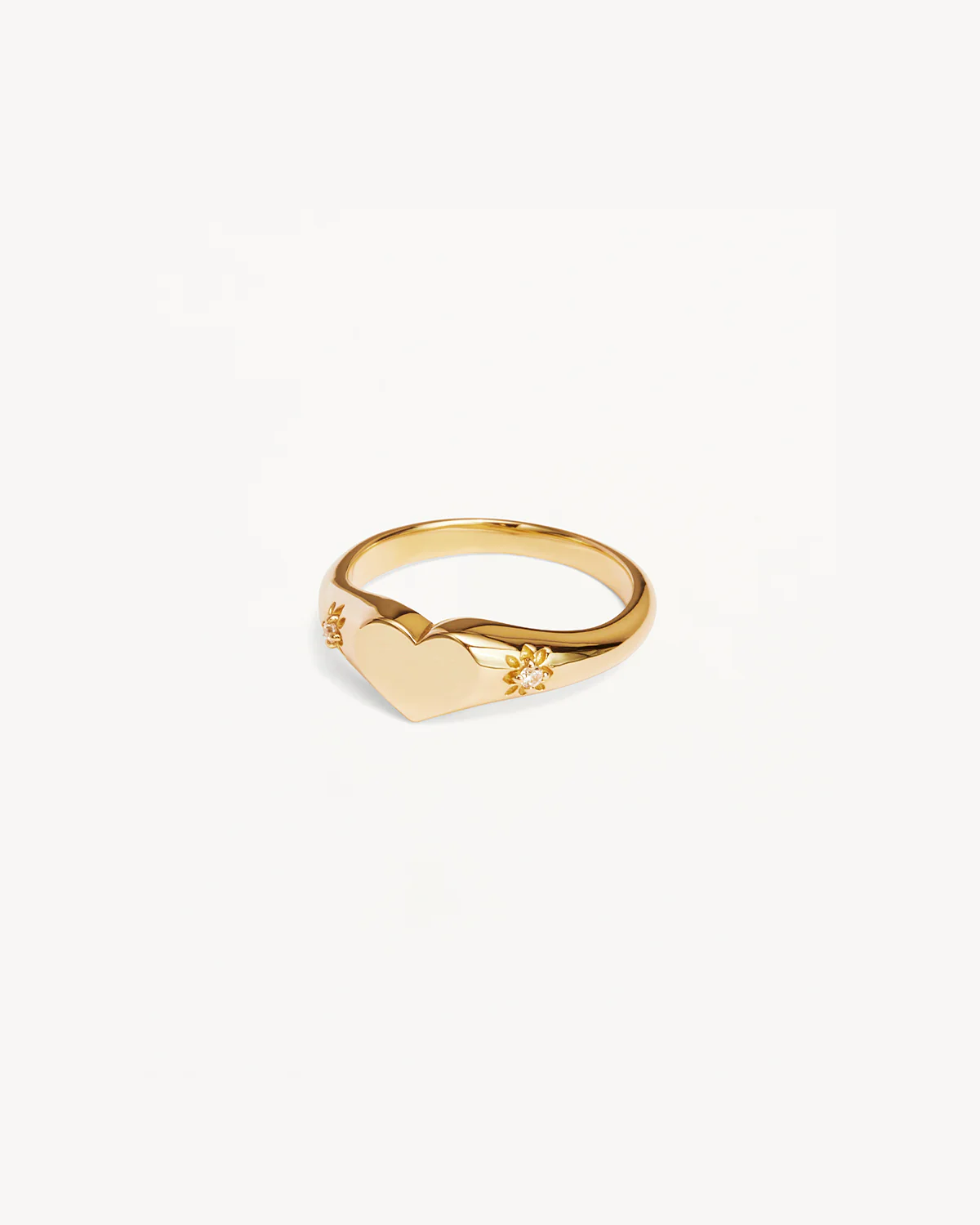 18k Gold Vermeil Heart Signet Ring