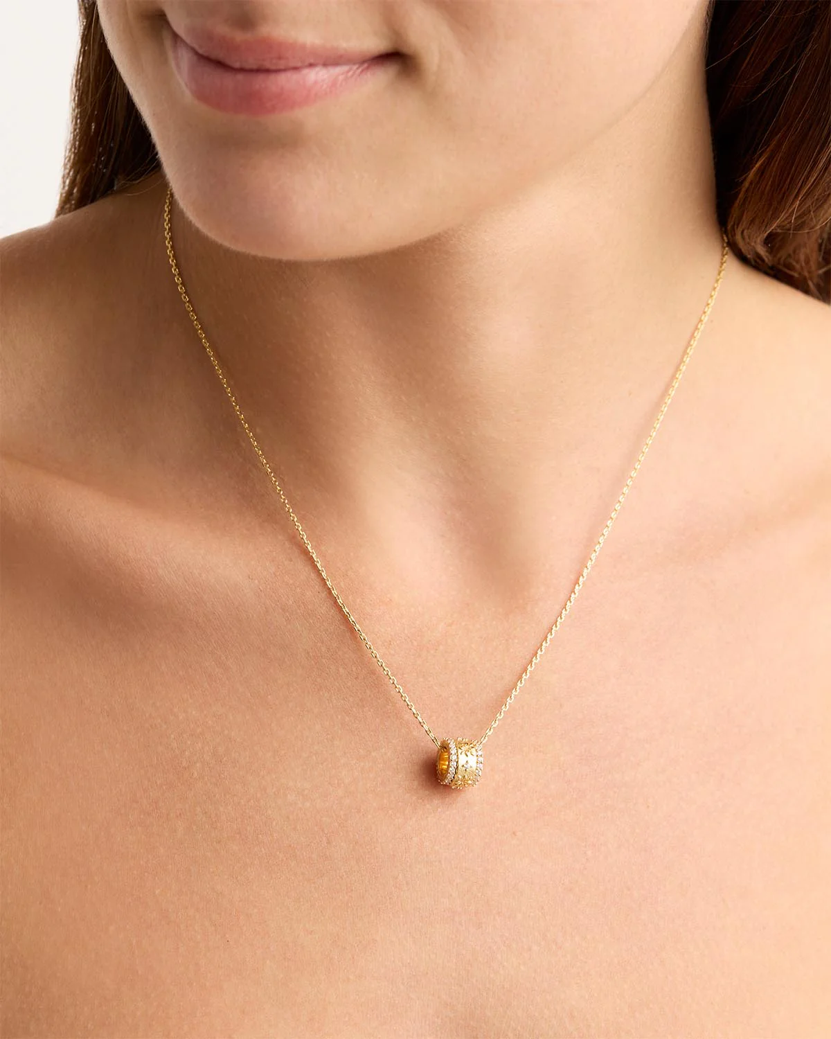 18k Gold Vermeil I Am Enough Spinning Meditation Necklace