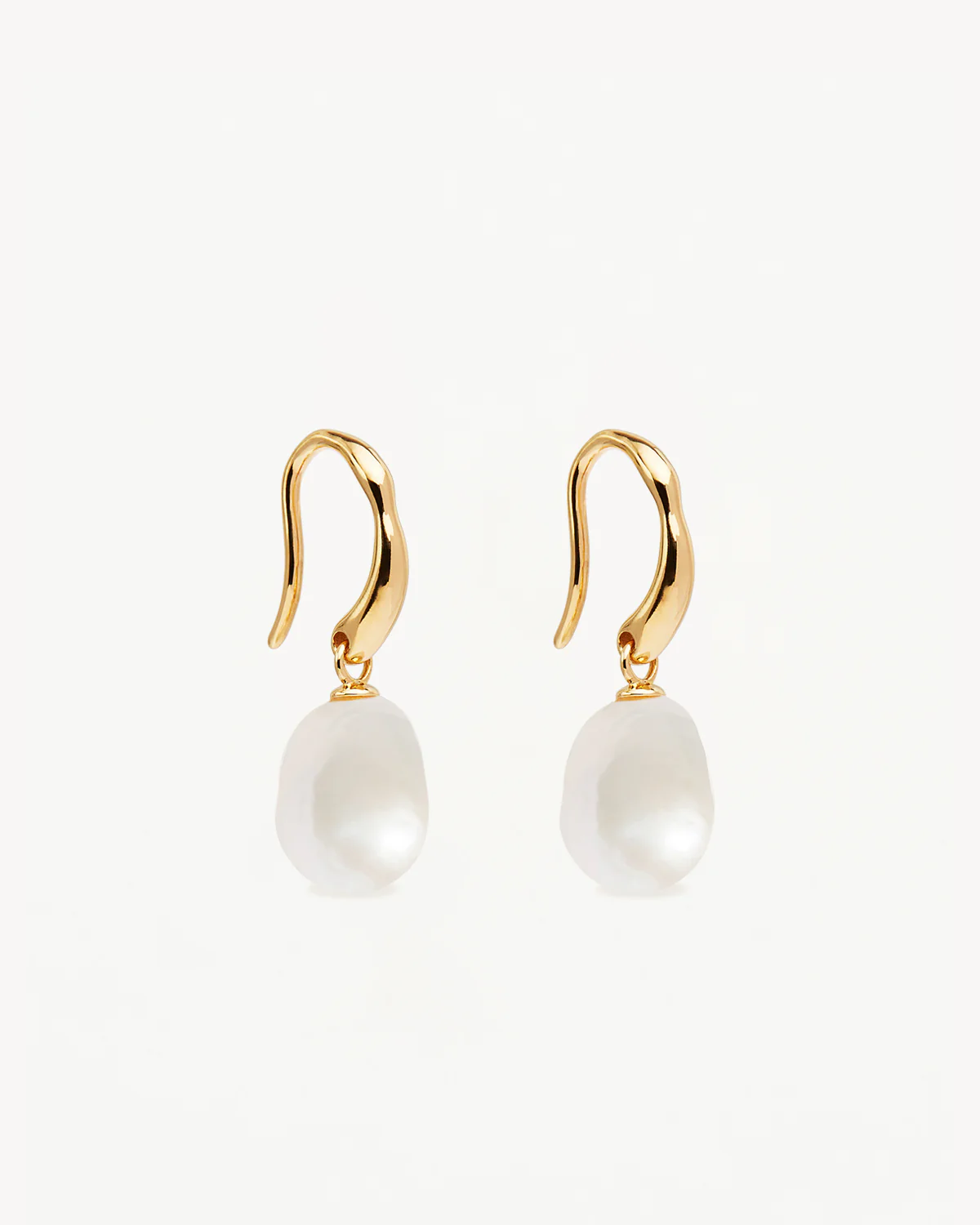 18k Gold Vermeil Harmony Pearl Hook Earrings