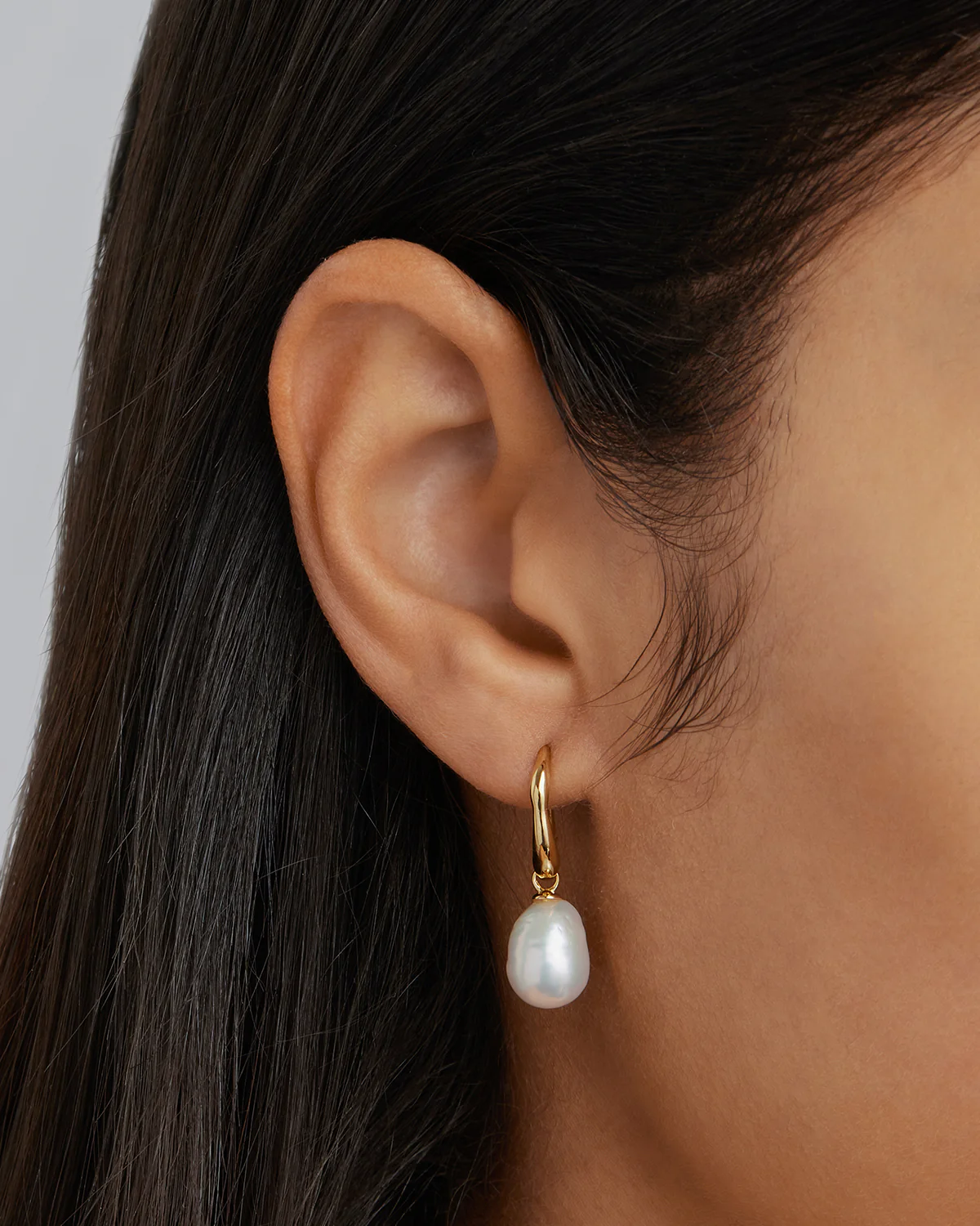 18k Gold Vermeil Harmony Pearl Hook Earrings