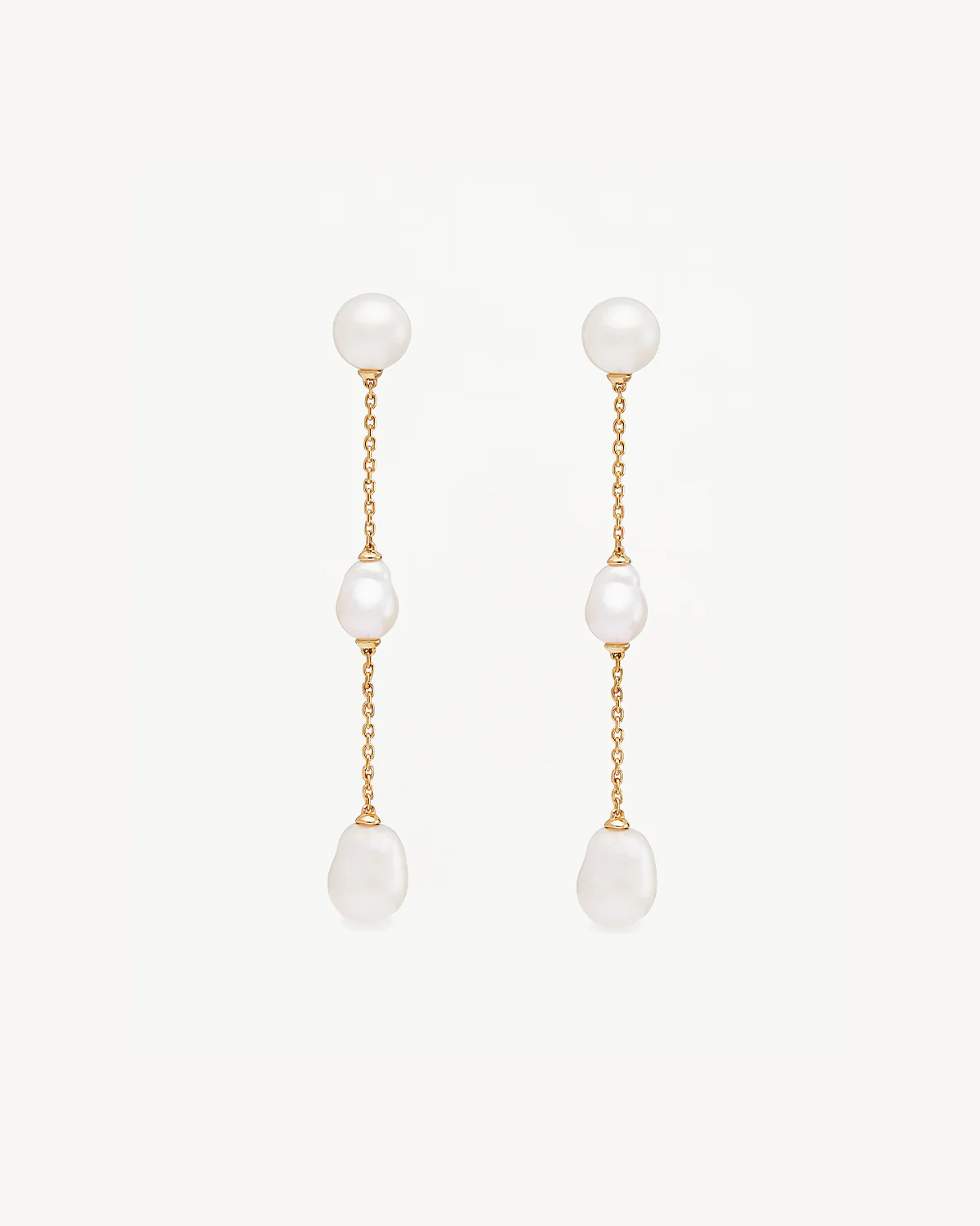 18k Gold Vermeil Forever Moments Pearl Chain Earrings