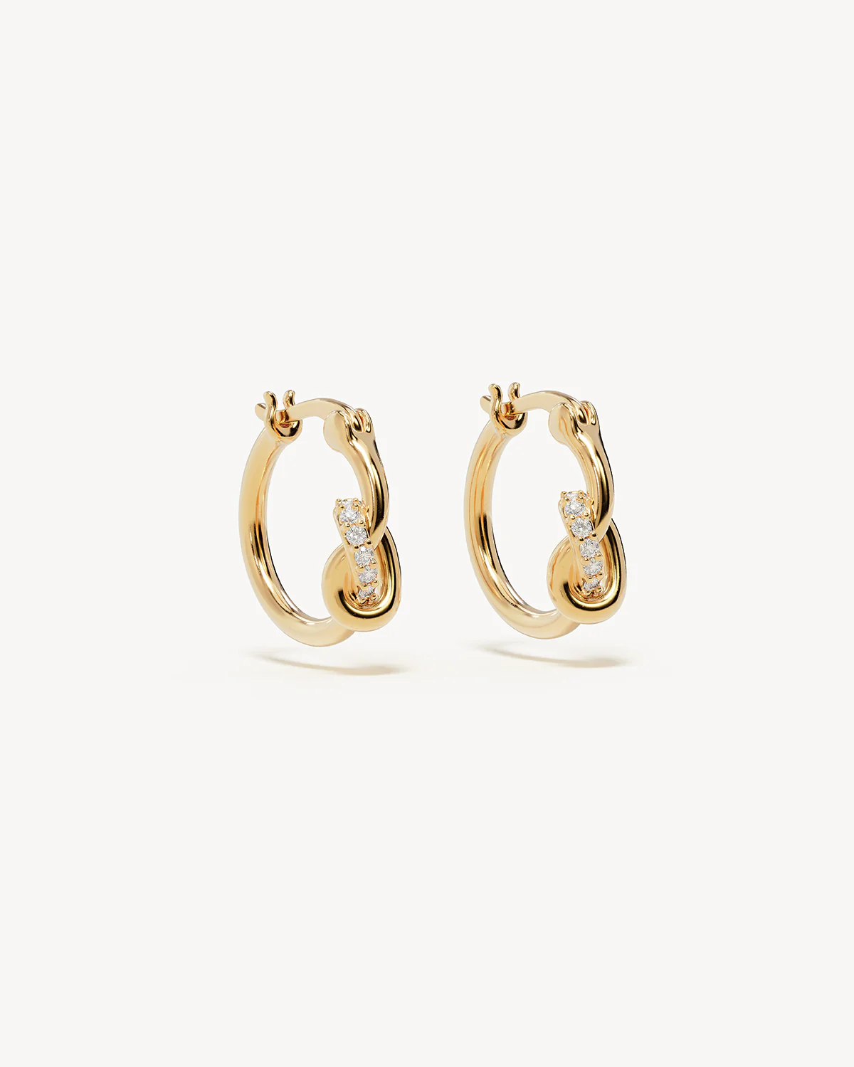 18k Gold Vermeil Love Knot Lab-Grown Diamond Hoops
