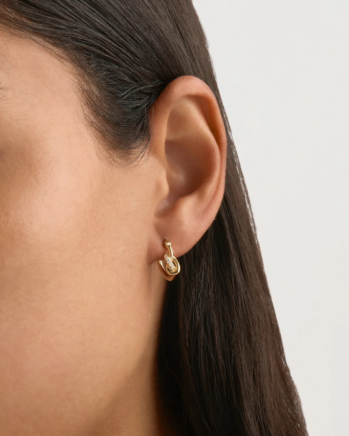 18k Gold Vermeil Love Knot Lab-Grown Diamond Hoops