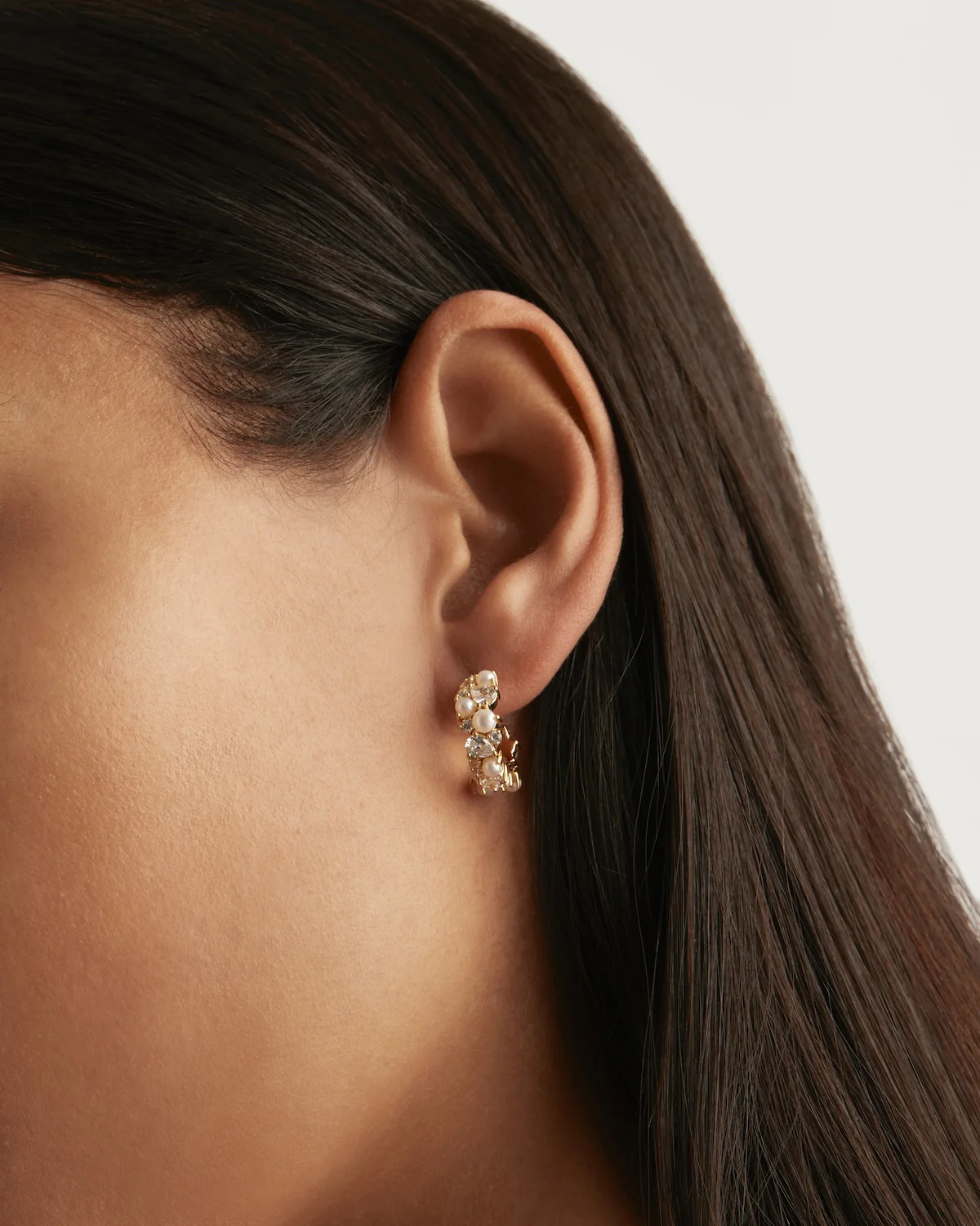 18k Gold Vermeil Sea Foam Hoops