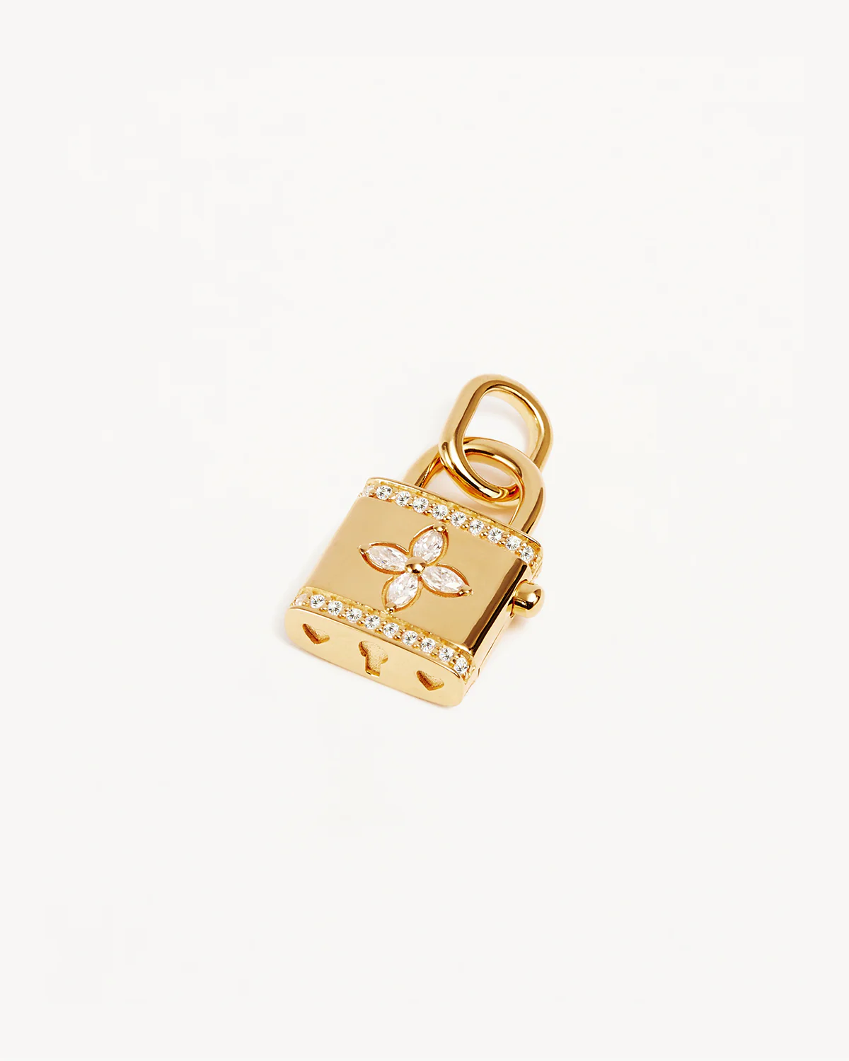 18k Gold Vermeil Bloom With You Lotus Padlock Pendant
