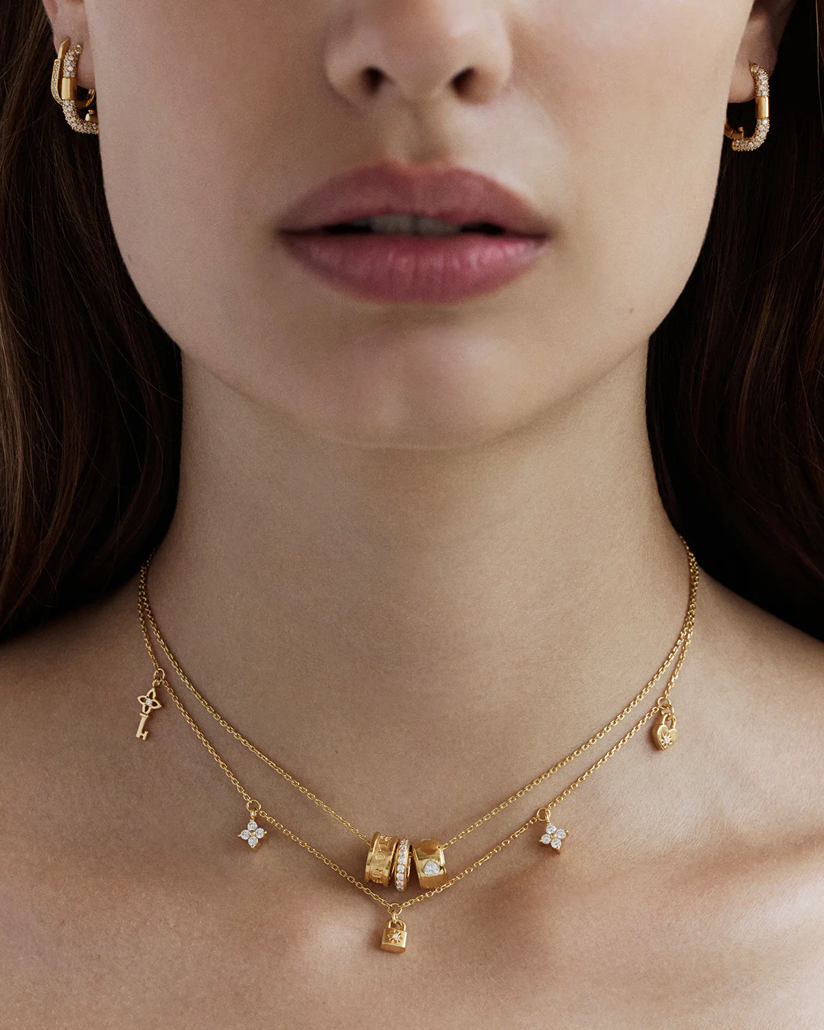 18k Gold Vermeil Love Unlocked Charm Choker