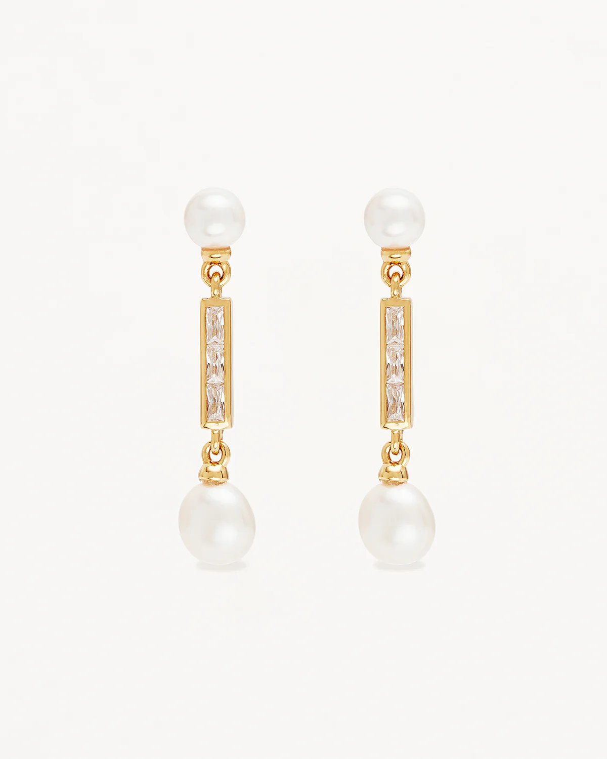 18k Gold Vermeil Breathe Pearl Drop Earrings