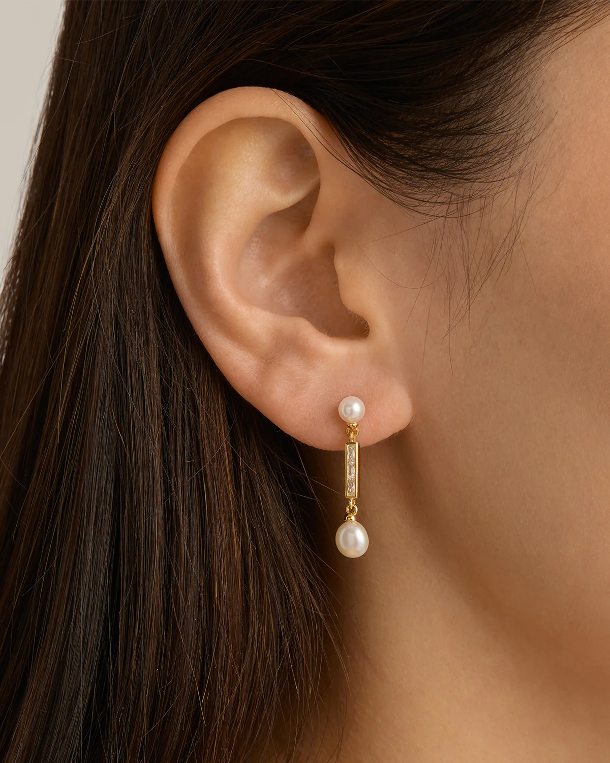 18k Gold Vermeil Breathe Pearl Drop Earrings