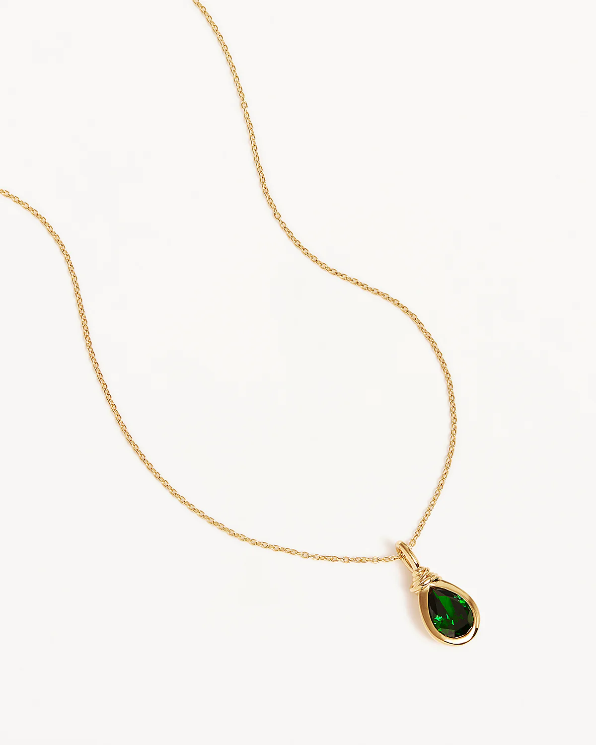 18k Gold Vermeil Soul Searching Necklace - Ocean Green