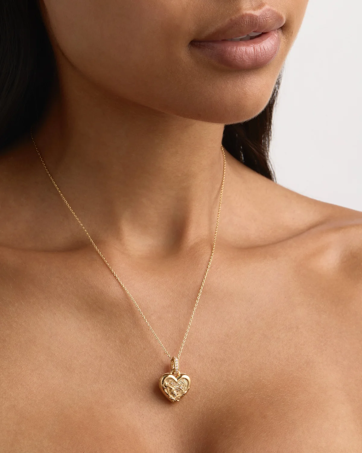 18k Gold Vermeil Blooming Together Small Heart Locket Pendant