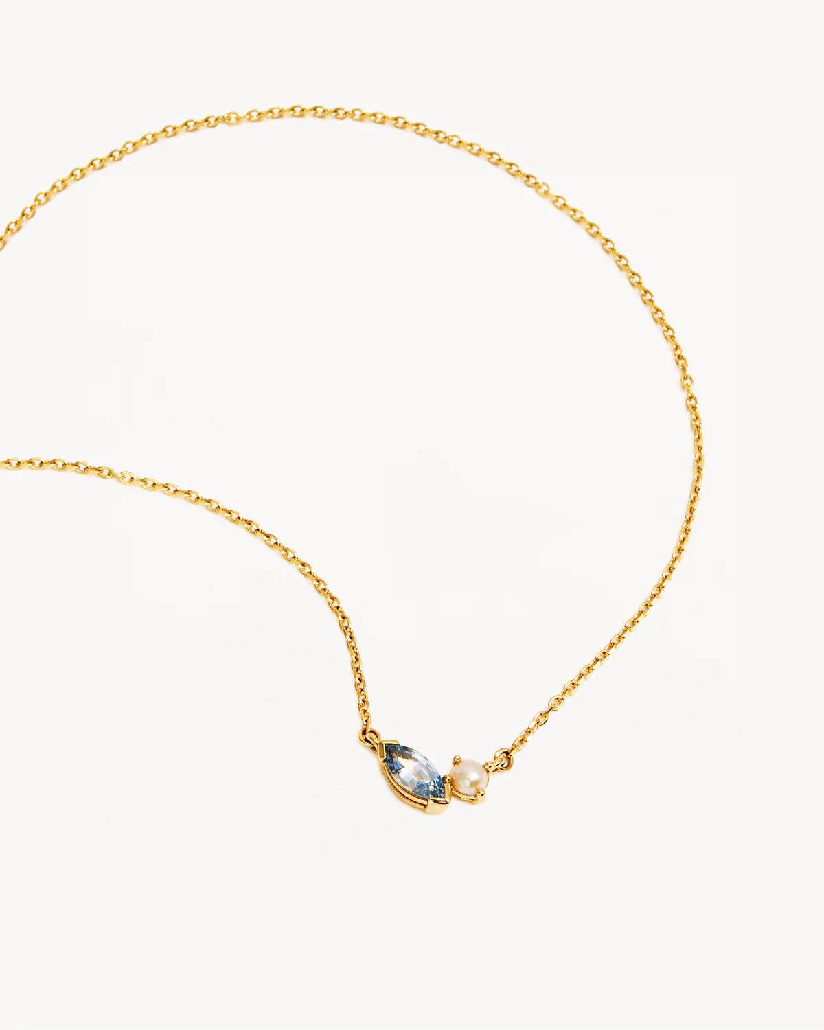 14k Solid Gold Into The Blue Necklace