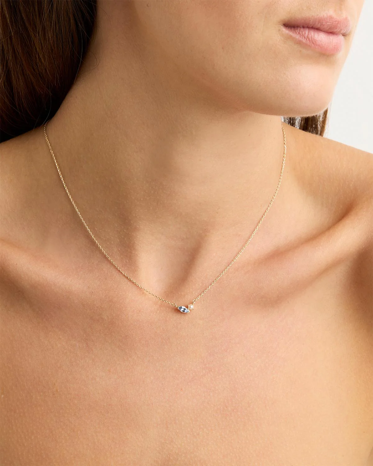14k Solid Gold Into The Blue Necklace