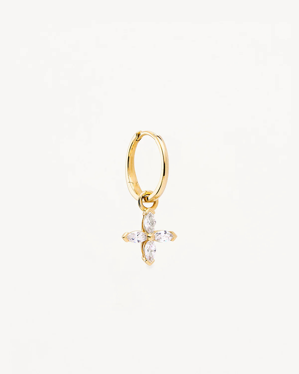 14k Solid Gold Blossom Lab-Grown Diamond Hoop