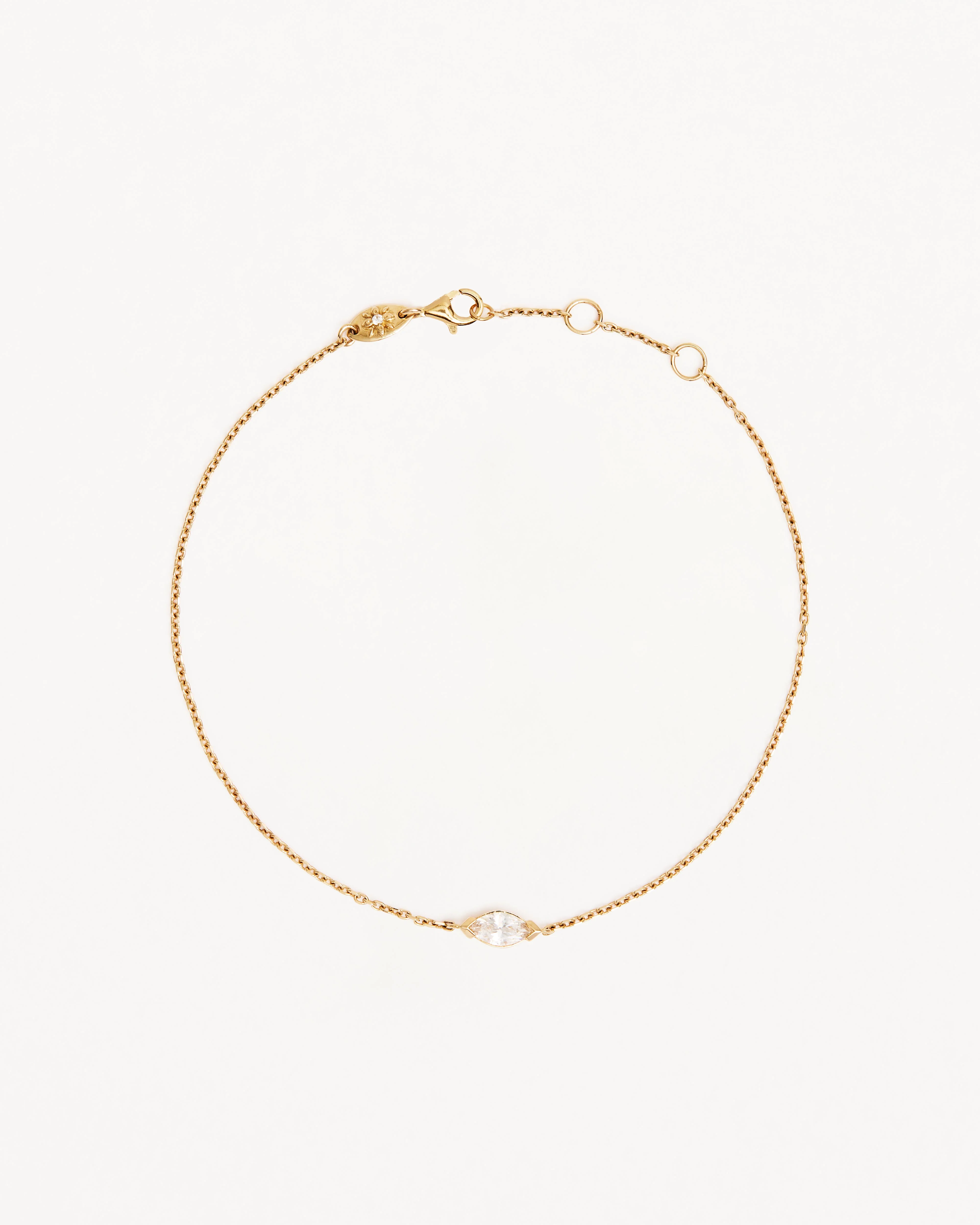 14k Solid Gold Floating Petal Lab-Grown Diamond Bracelet