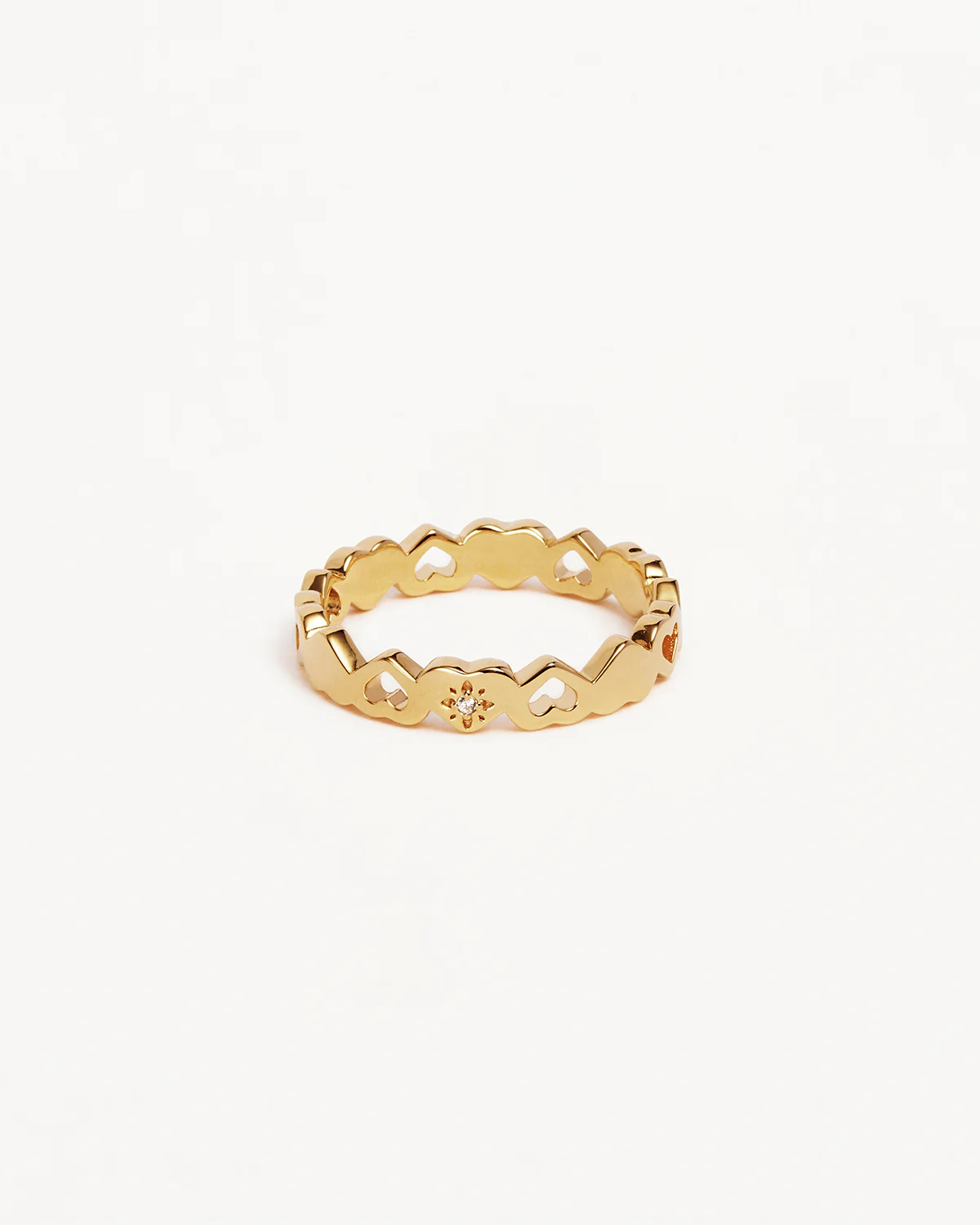 18k Gold Vermeil Connected Hearts Ring