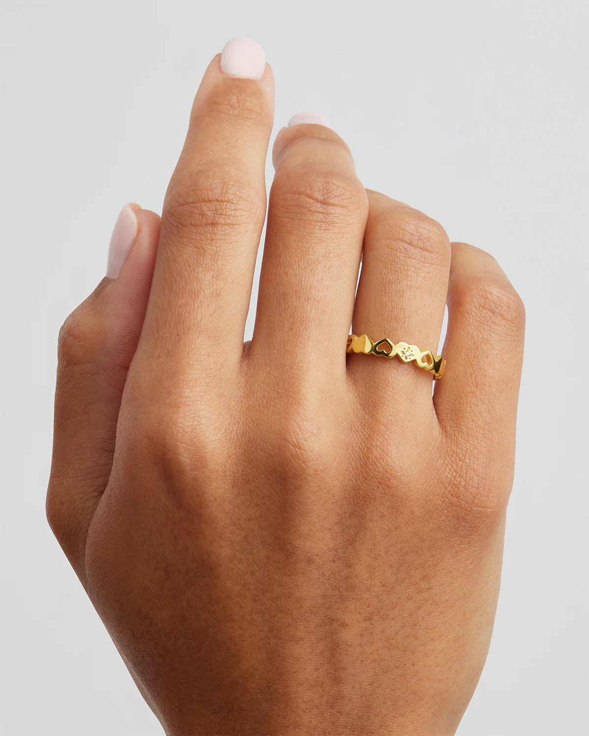 18k Gold Vermeil Connected Hearts Ring