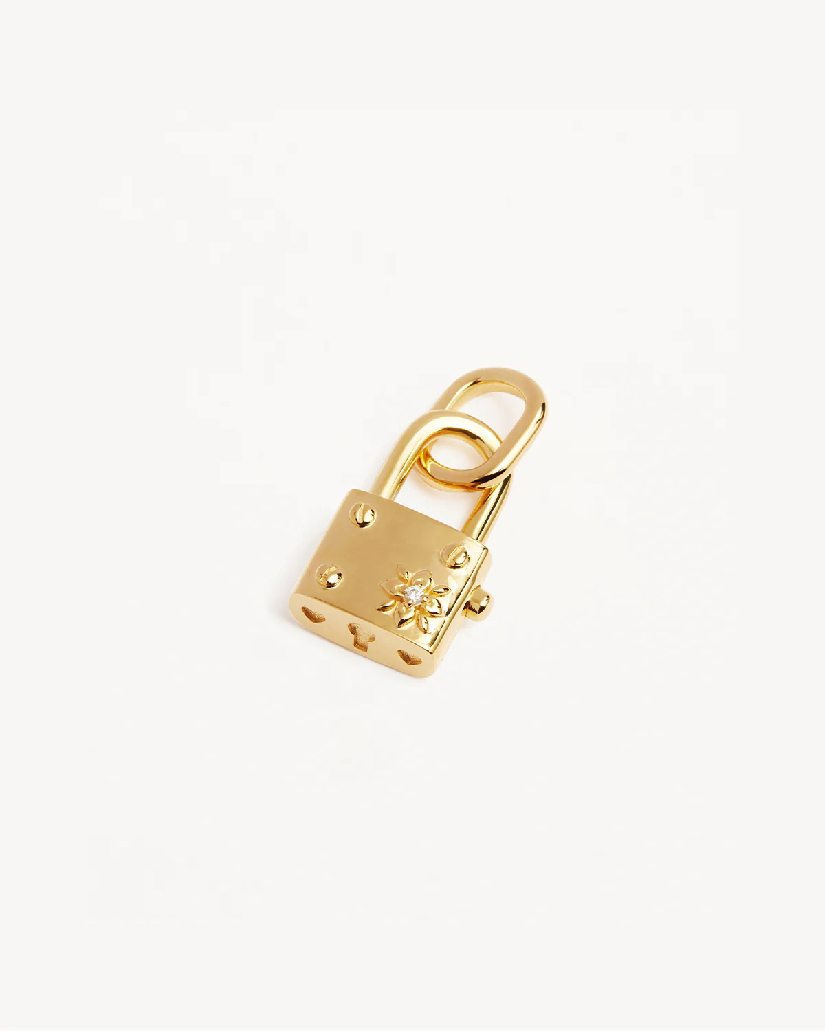 18k Gold Vermeil Promise of Us Lotus Padlock Pendant