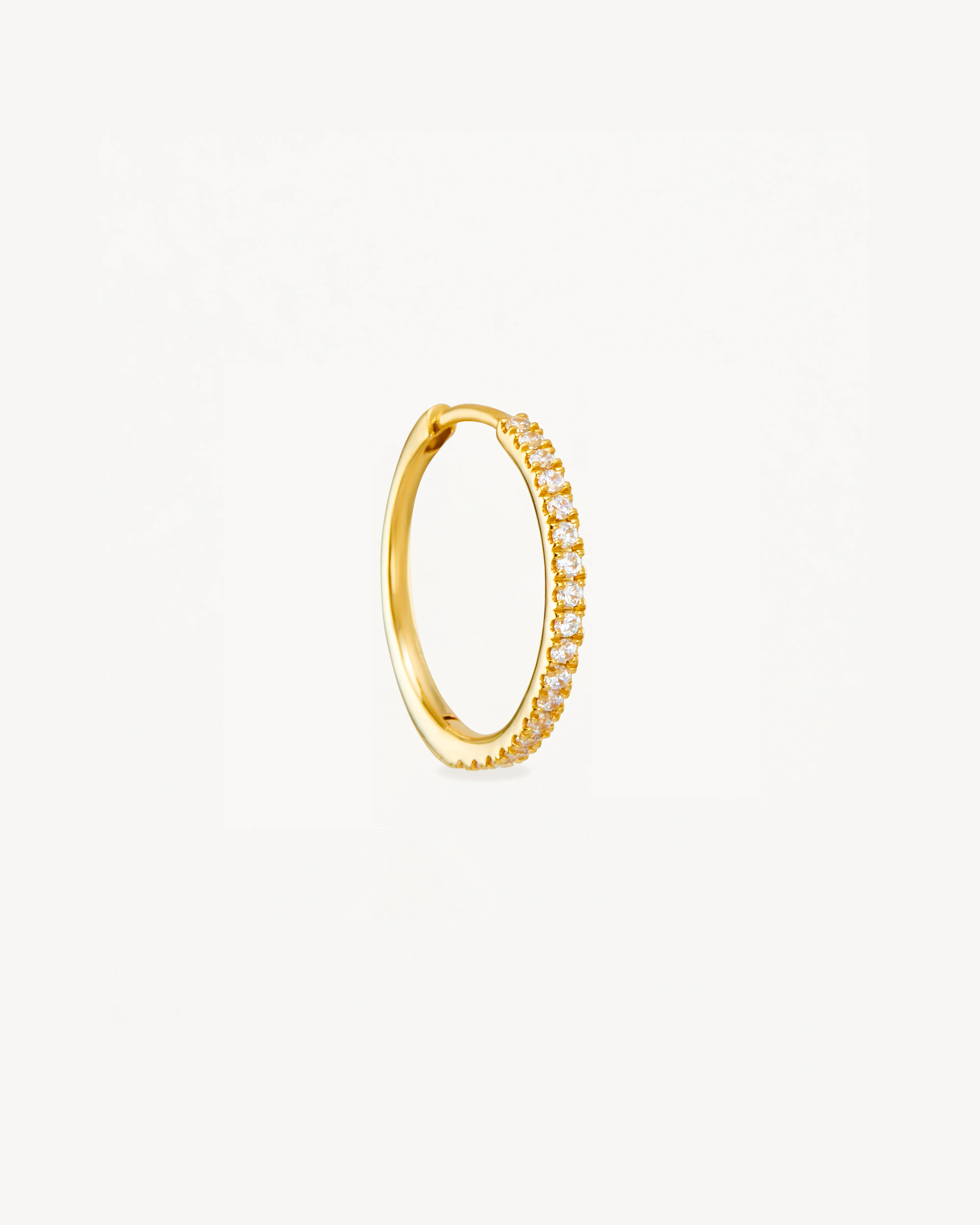 14k Solid Gold Mist Lab-Grown Diamond Hoop