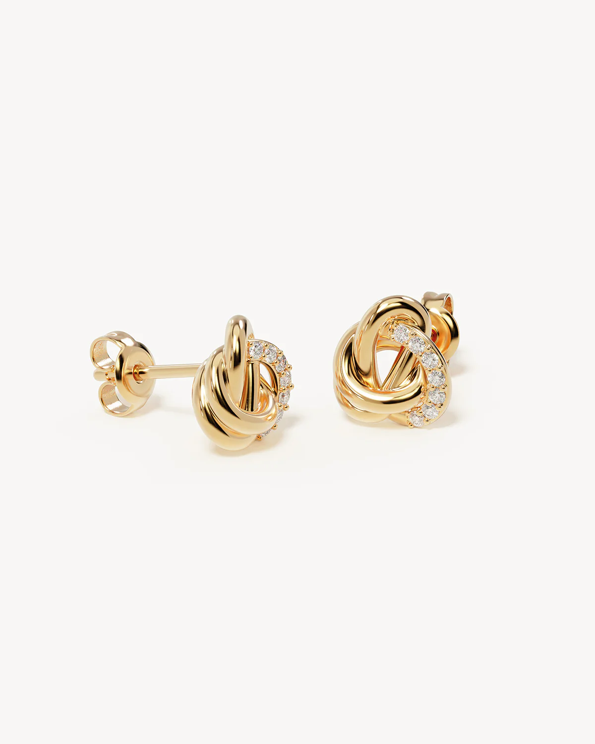 18k Gold Vermeil Endless Knot Lab-Grown Diamond Earrings