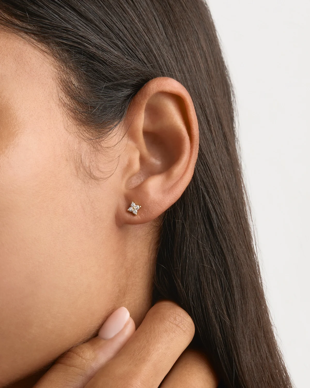 18k Gold Vermeil Crystal Bloom Stud Earrings