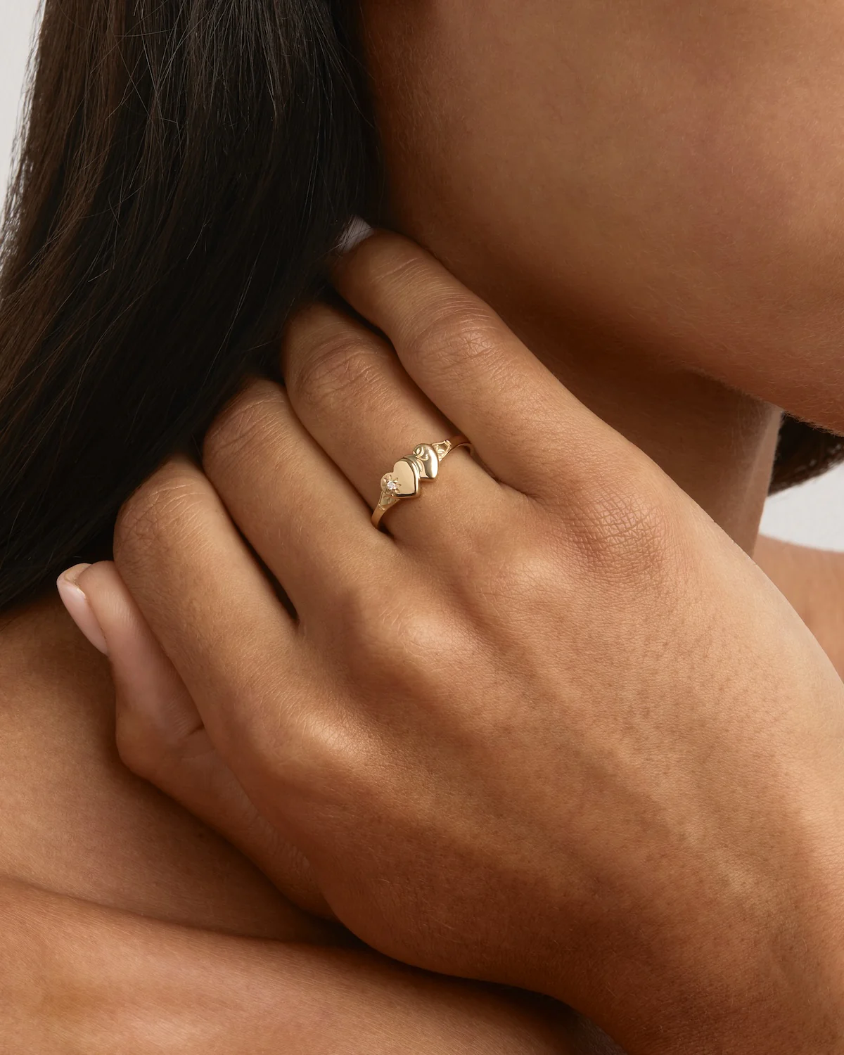 18k Gold Vermeil Forever Intertwined Heart Signet Ring