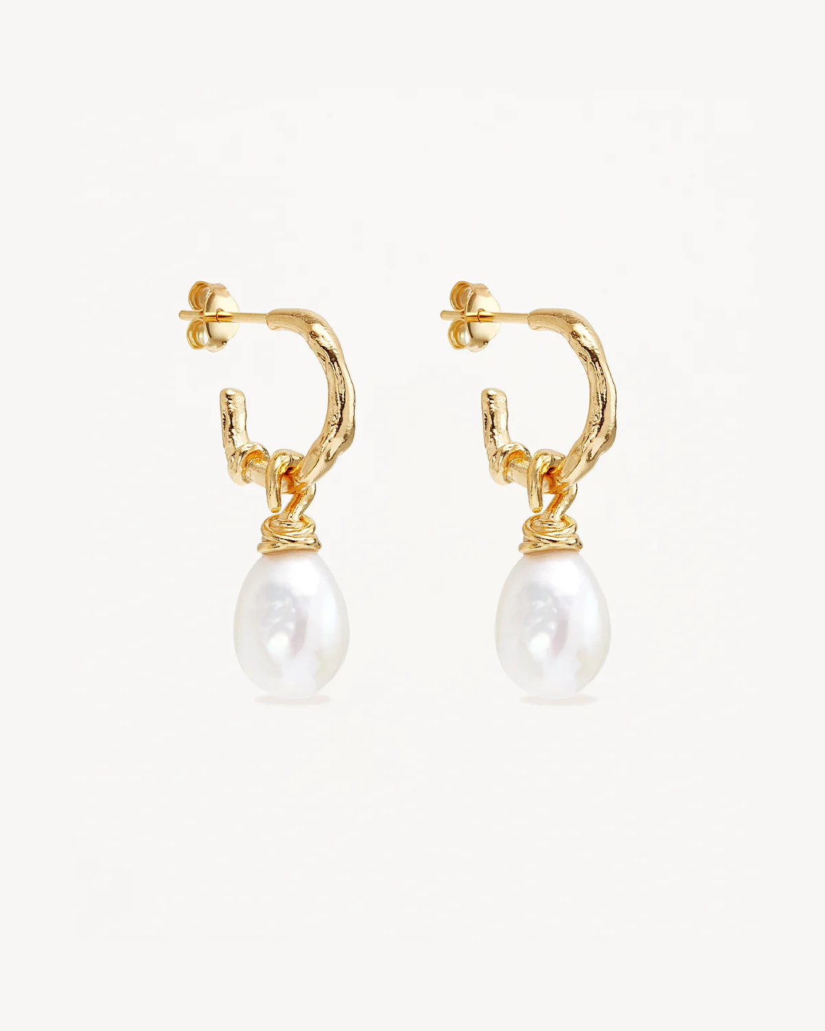 18k Gold Vermeil Whispers of Tranquillity Pearl Hoops