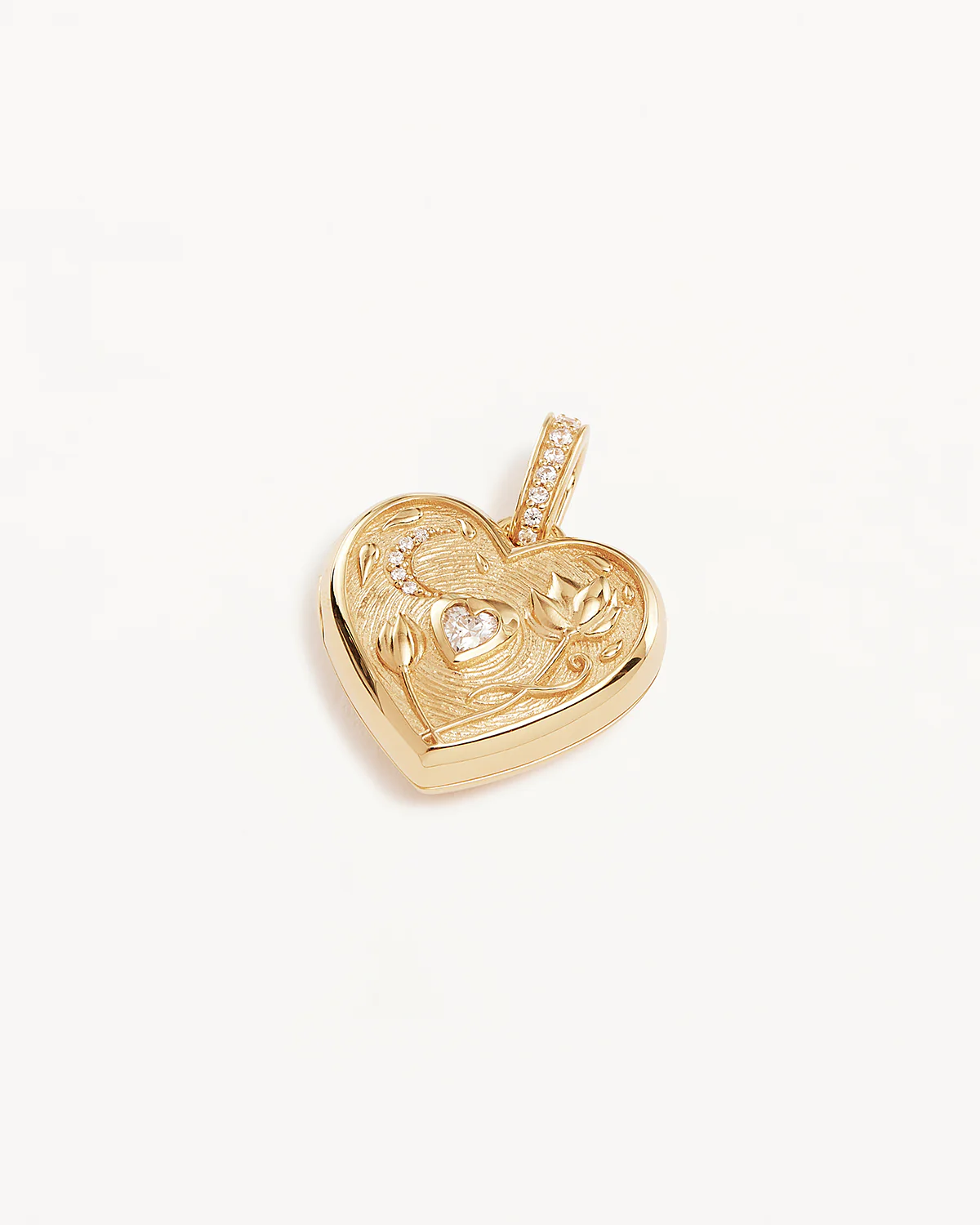 18k Gold Vermeil Blooming Together Large Heart Locket Pendant