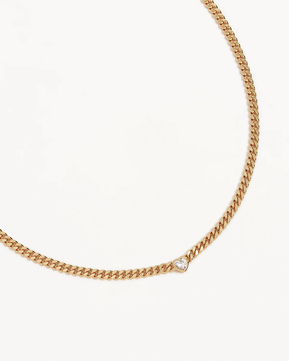 18k Gold Vermeil Radiant Heart Curb Choker