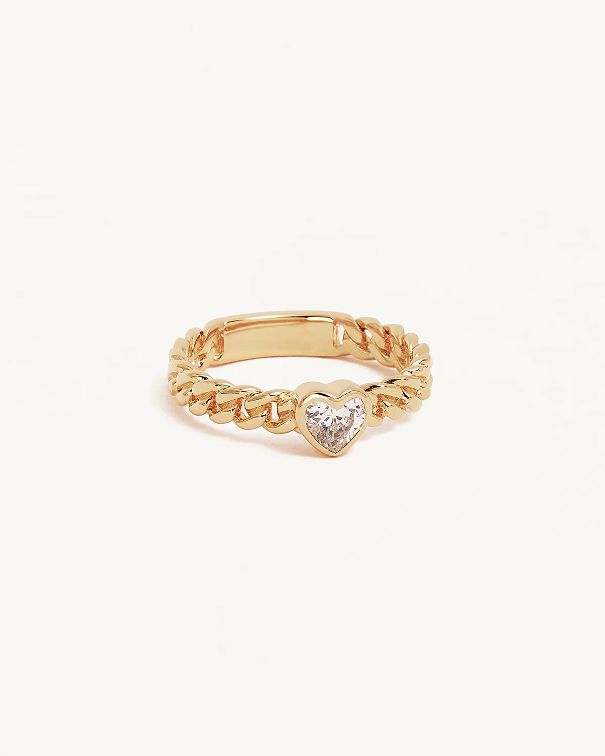 18k Gold Vermeil Radiant Heart Engravable Ring