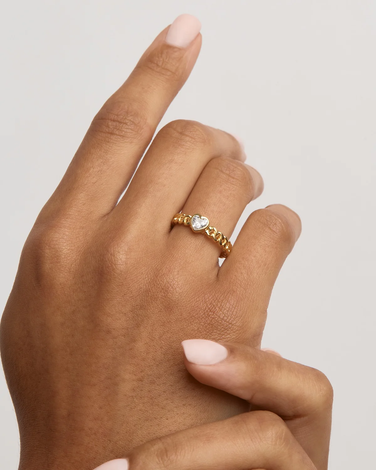 18k Gold Vermeil Radiant Heart Engravable Ring