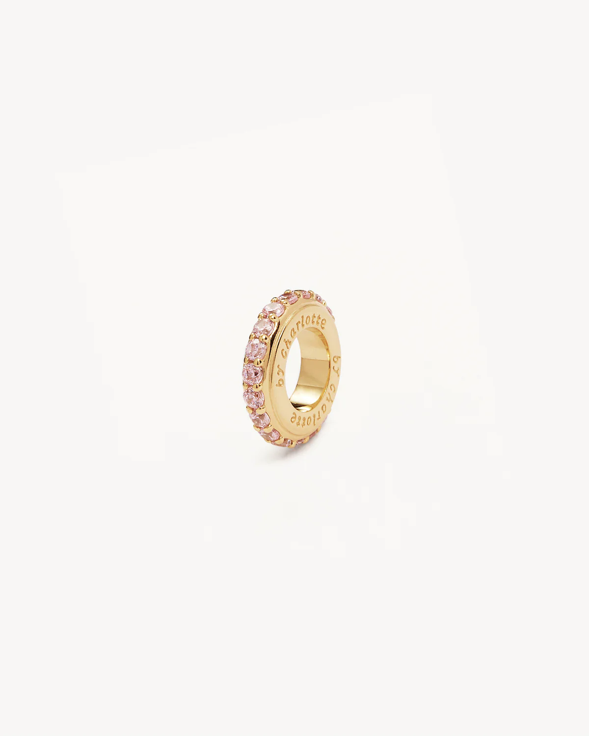 18k Gold Vermeil Pink Crystal Halo Petal Charm