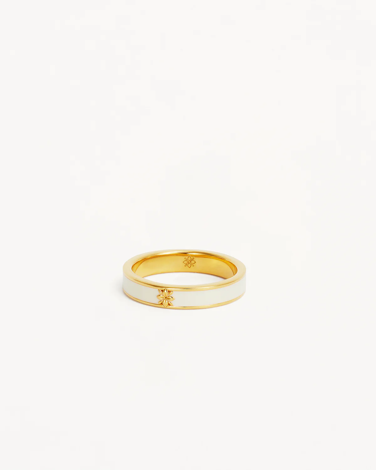 18k Gold Vermeil Born to Bloom Enamel Ring - Bone