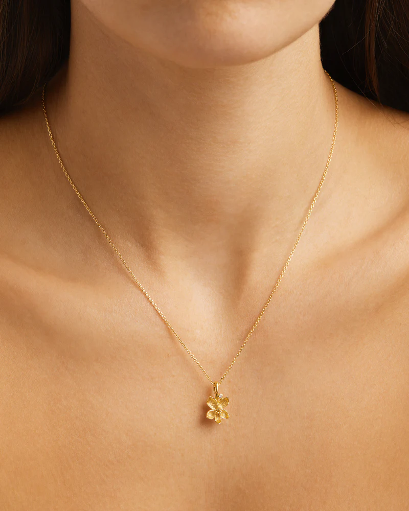 18k Gold Vermeil Violet February Birth Flower Necklace