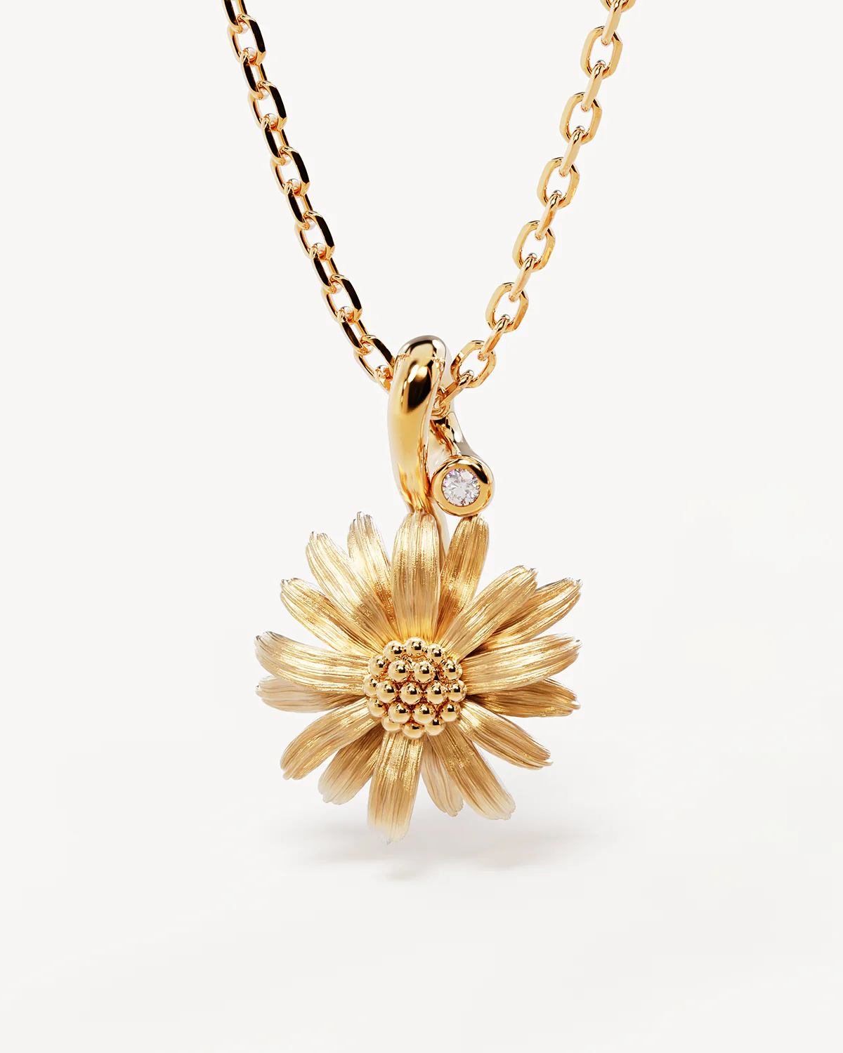 18k Gold Vermeil Daisy April Birth Flower Necklace