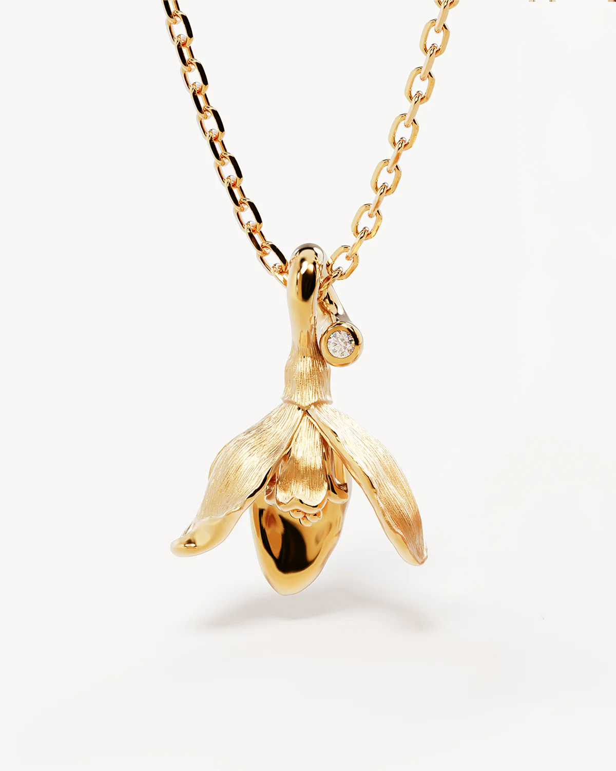 18k Gold Vermeil Snowdrop January Birth Flower Necklace