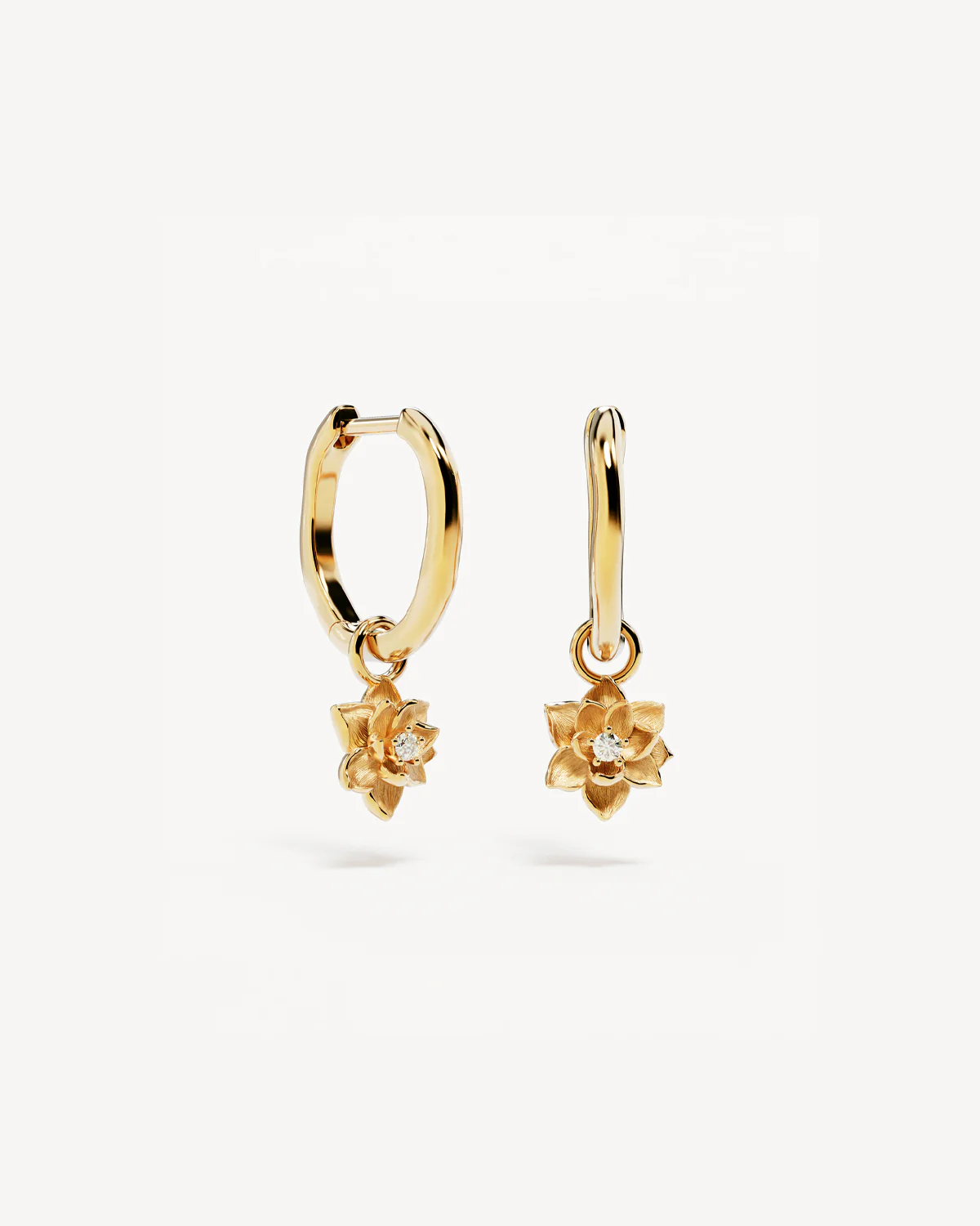 18k Gold Vermeil Bloom Within Lotus Hoops