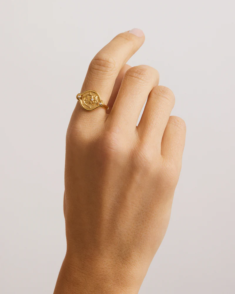 18k Gold Vermeil Serene Lotus Ring