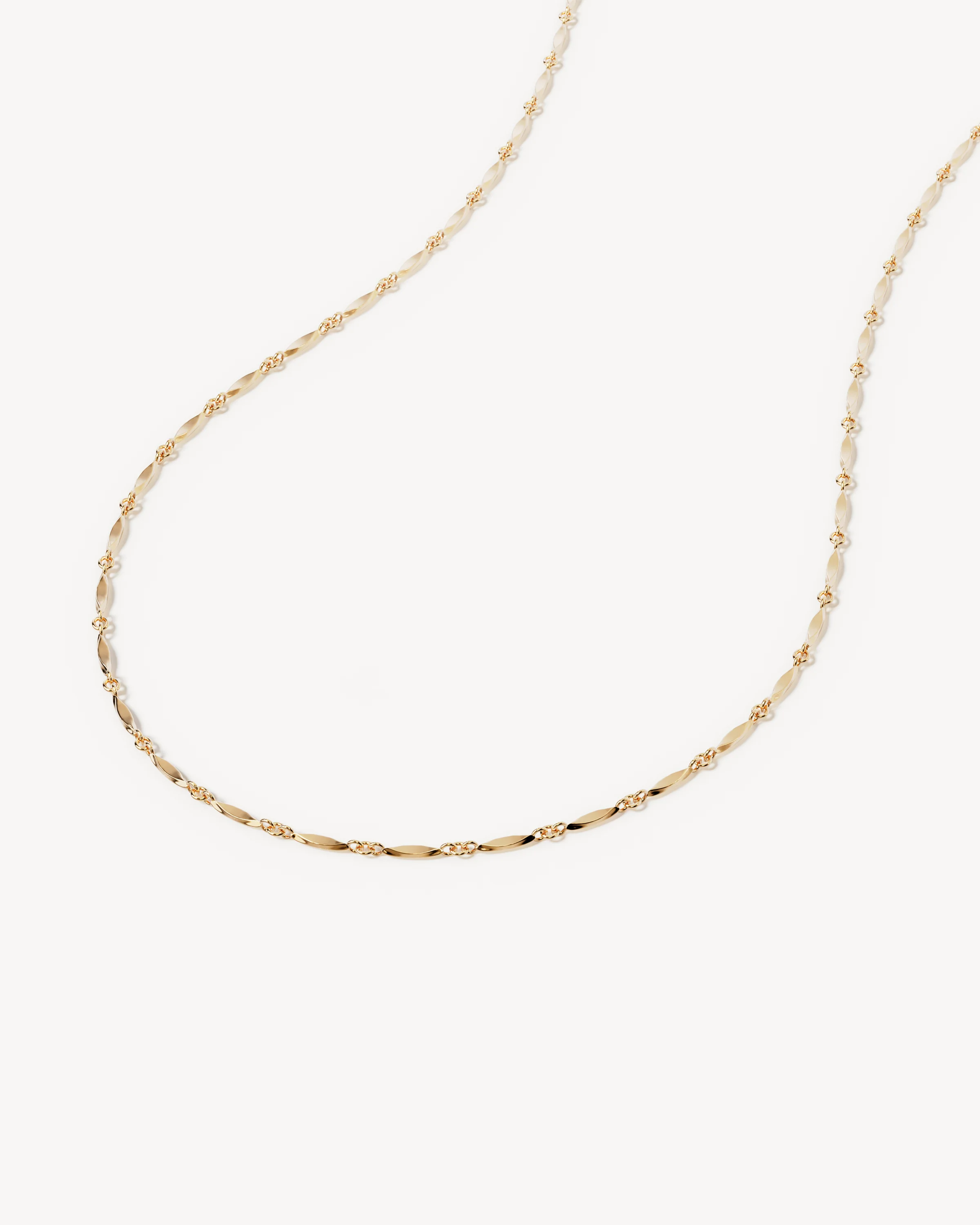 18k Gold Vermeil 18" Leaf Chain Necklace