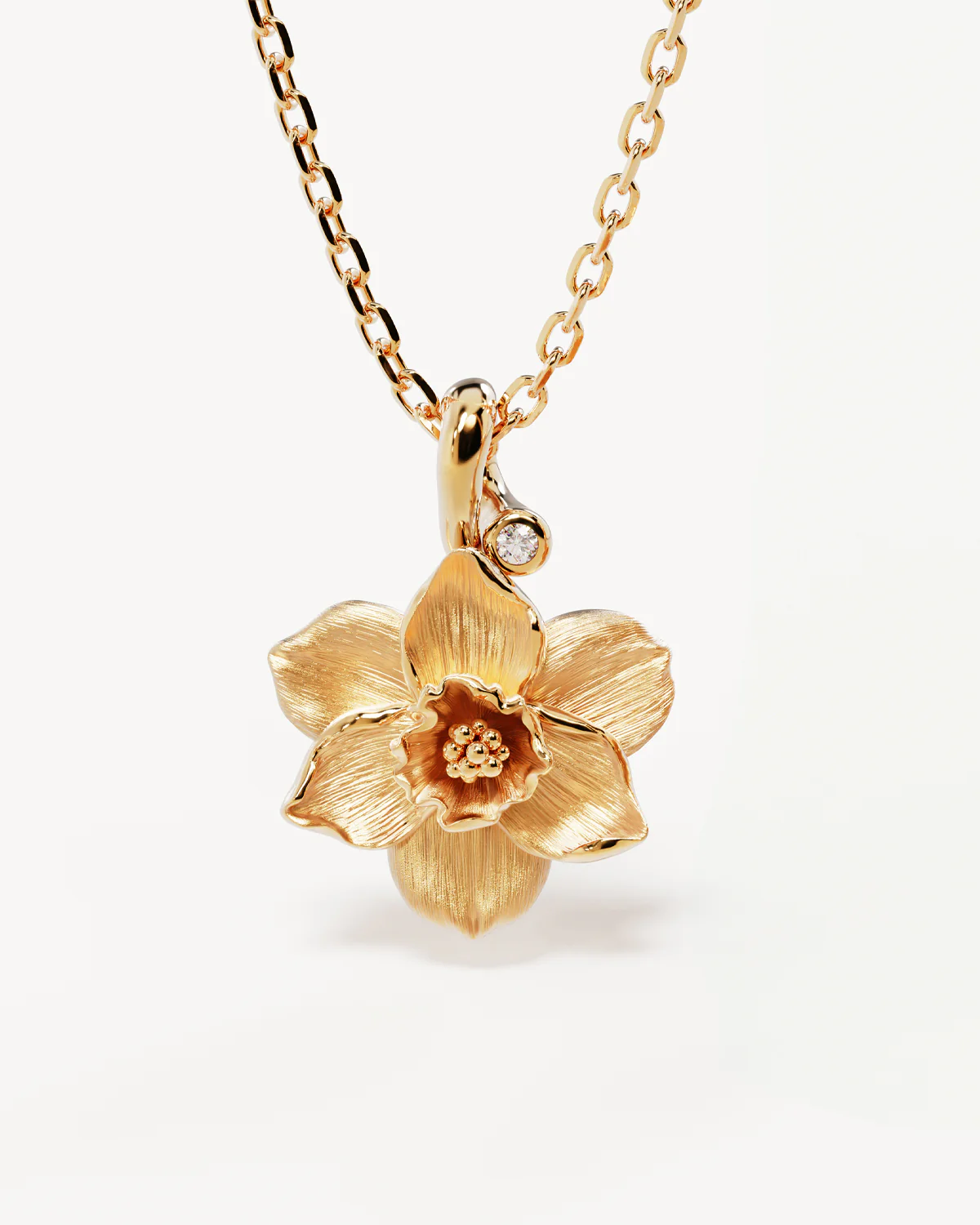 18k Gold Vermeil Narcissus December Birth Flower Necklace