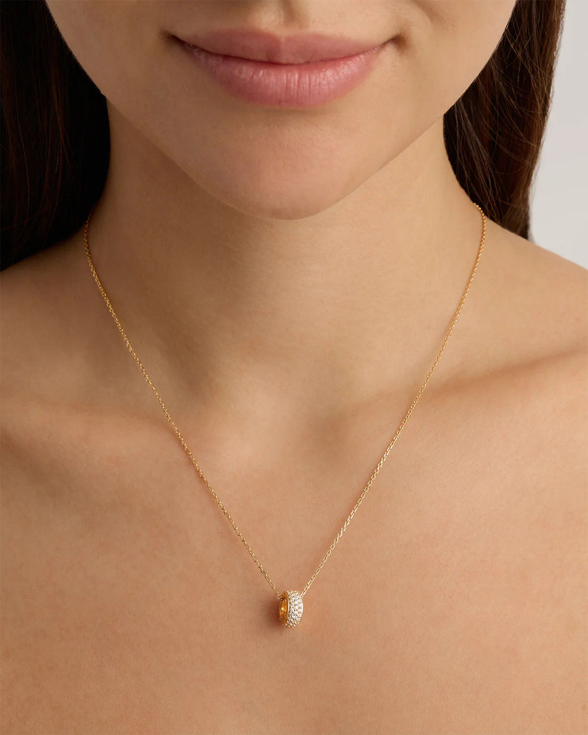 18k Gold Vermeil 18" Live in Light Petal Charm Necklace