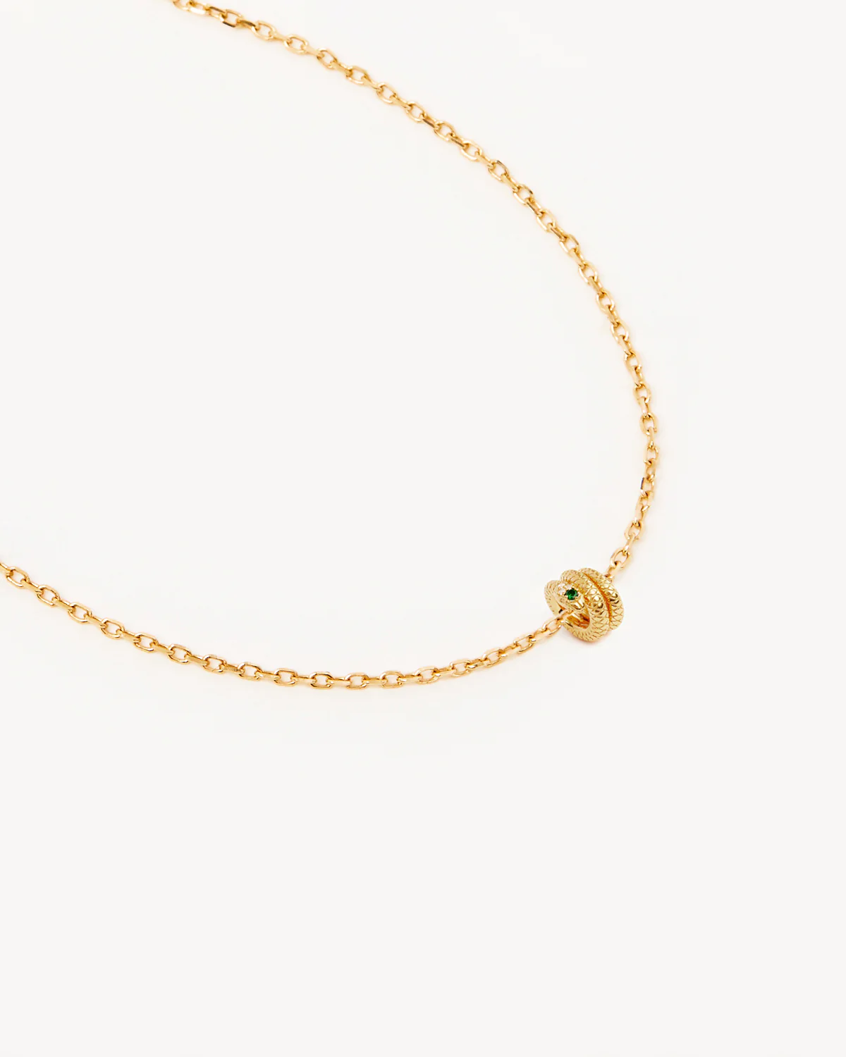 18k Gold Vermeil 18" Snake Petal Charm Necklace
