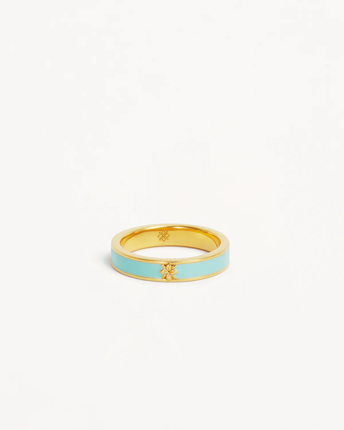 18k Gold Vermeil Born to Bloom Enamel Ring - Cloud Blue
