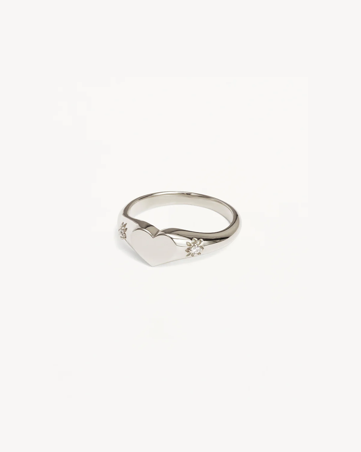 Sterling Silver Heart Signet Ring