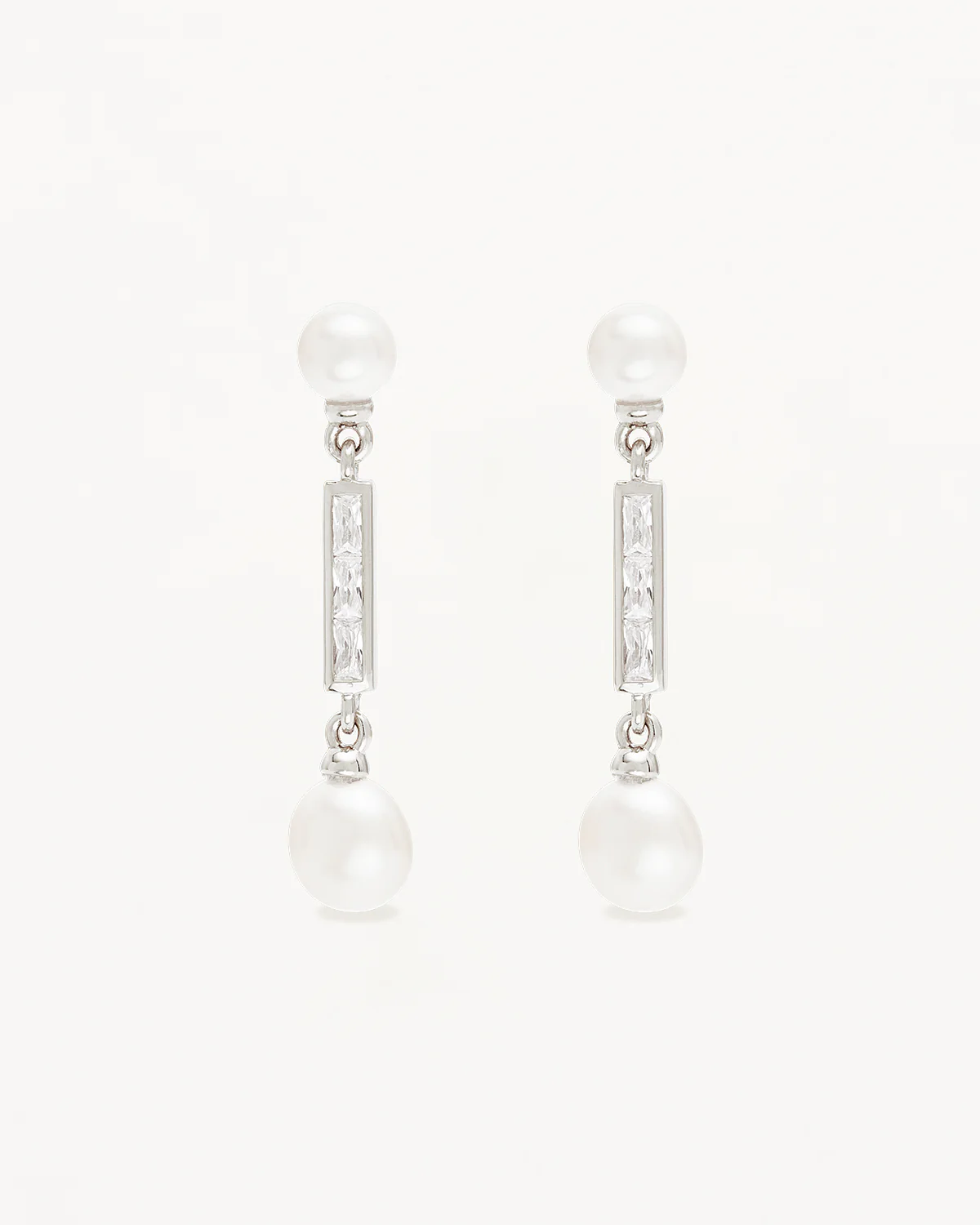 Sterling Silver Breathe Pearl Drop Earrings