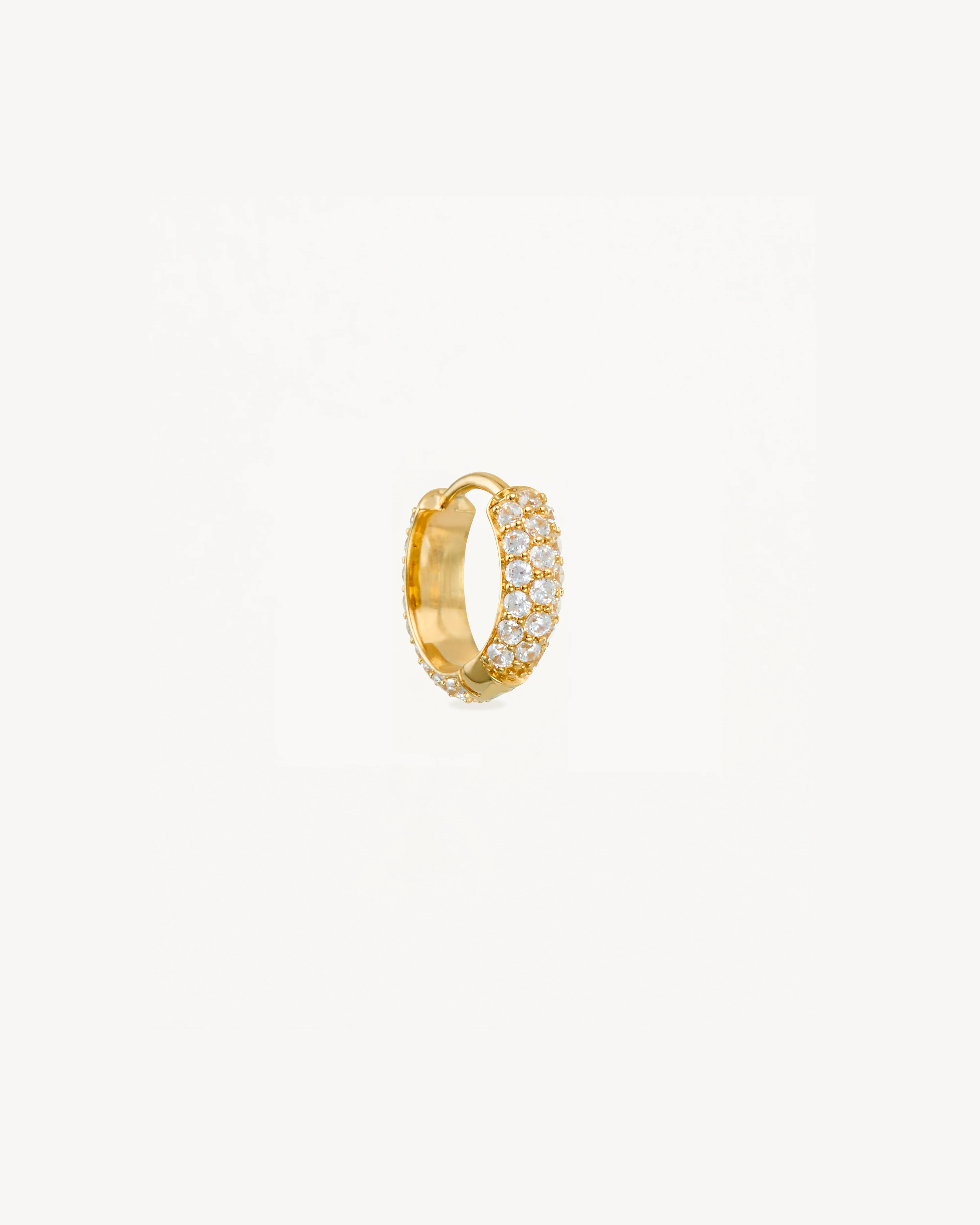 14k Solid Gold Light Catcher Lab-Grown Diamond Hoop