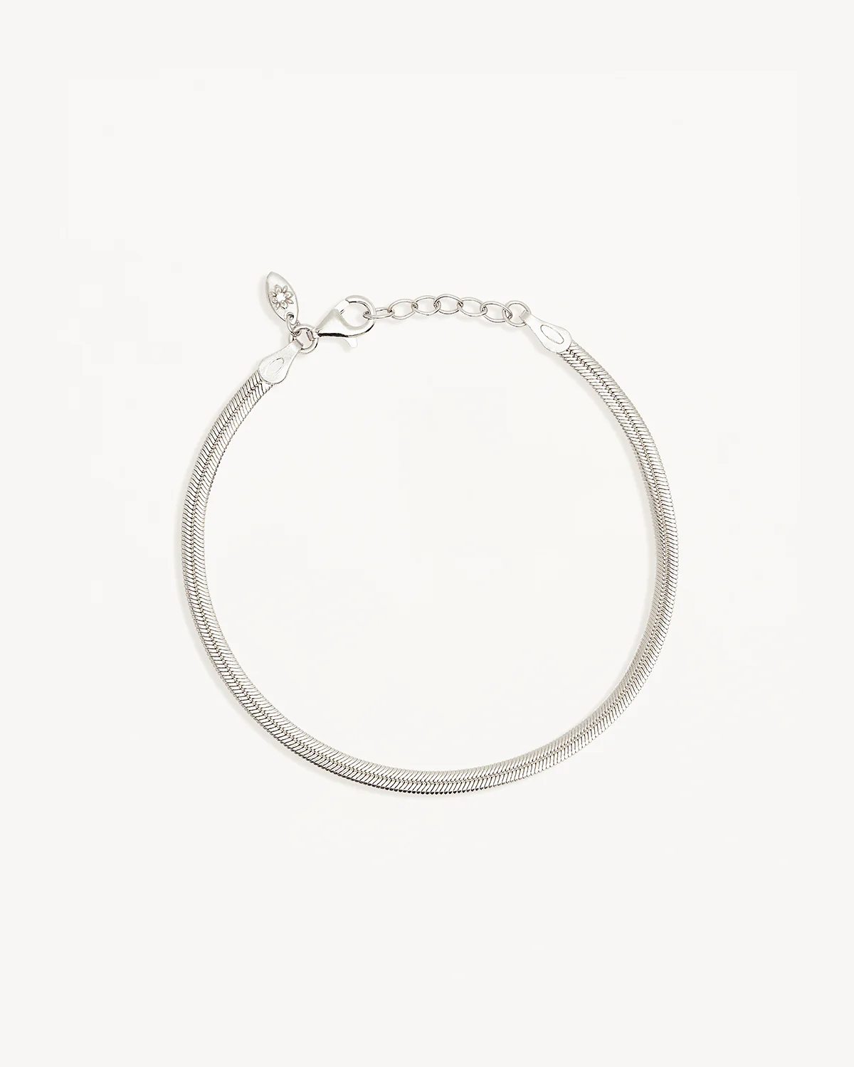 Sterling Silver Herringbone Chain Bracelet