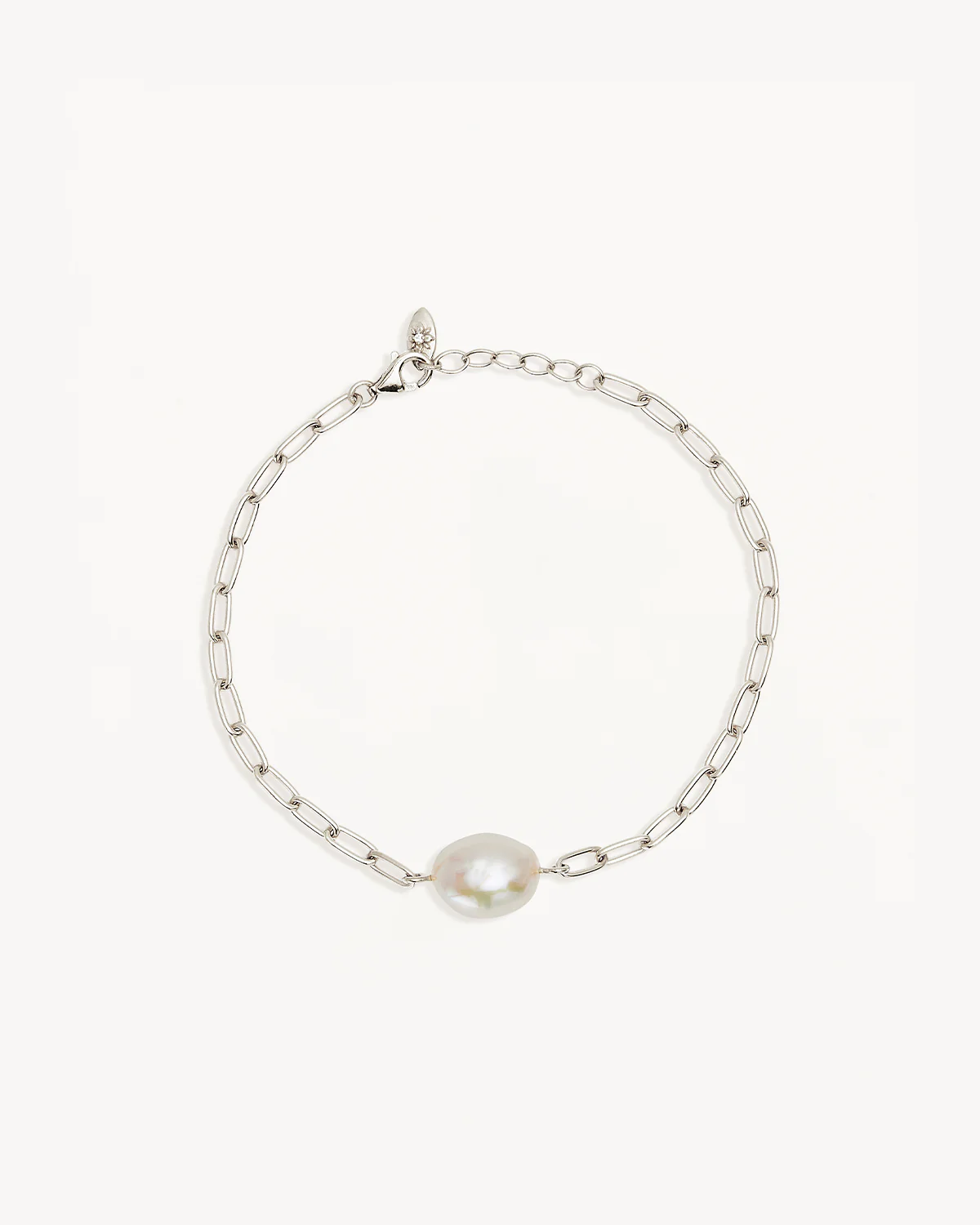 Sterling Silver Breathe Pearl Bracelet