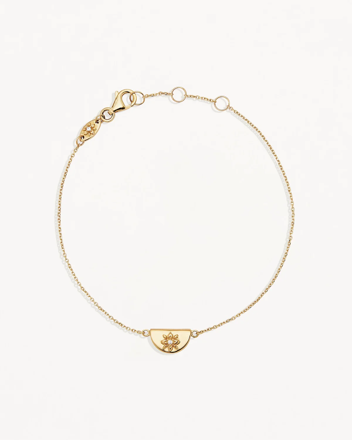 9k Solid Gold Lotus Bracelet
