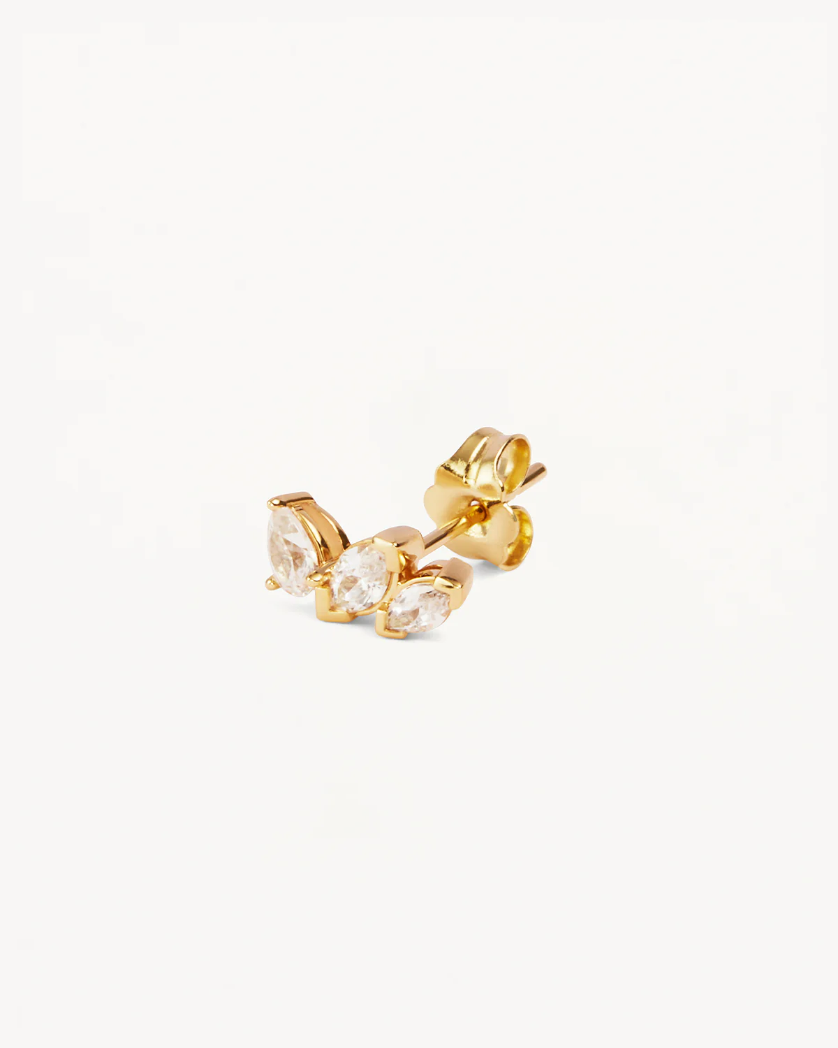 14k Solid Gold Petal by Petal Lab-Grown Diamond Earring - Left