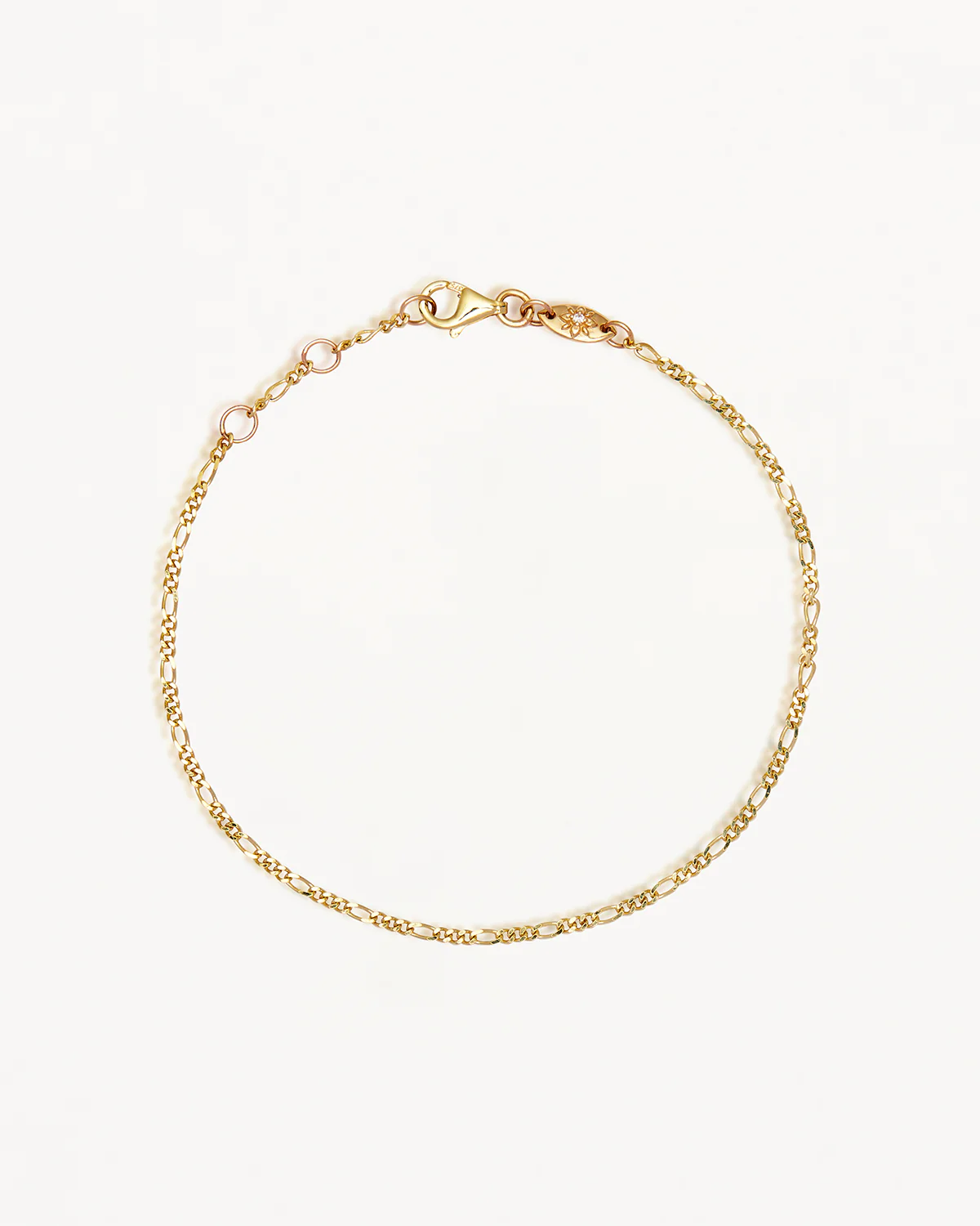 9k Solid Gold Figaro Chain Bracelet